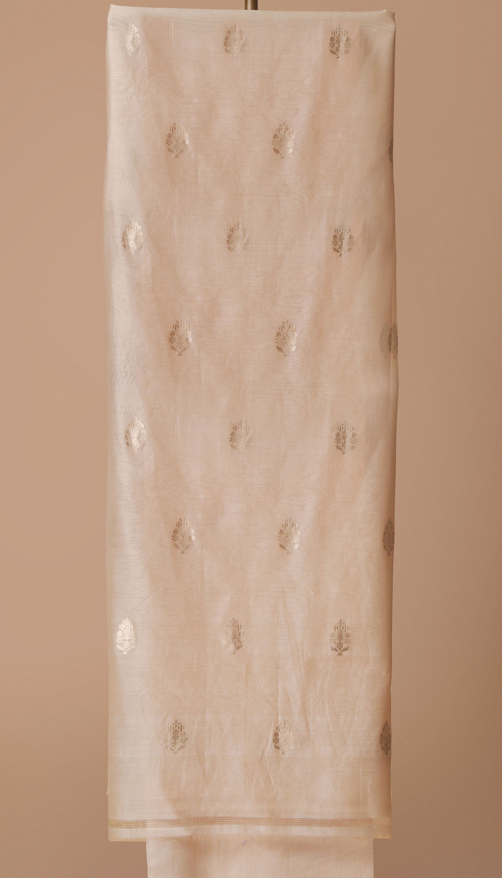 Beige Chanderi Silk Suit Piece