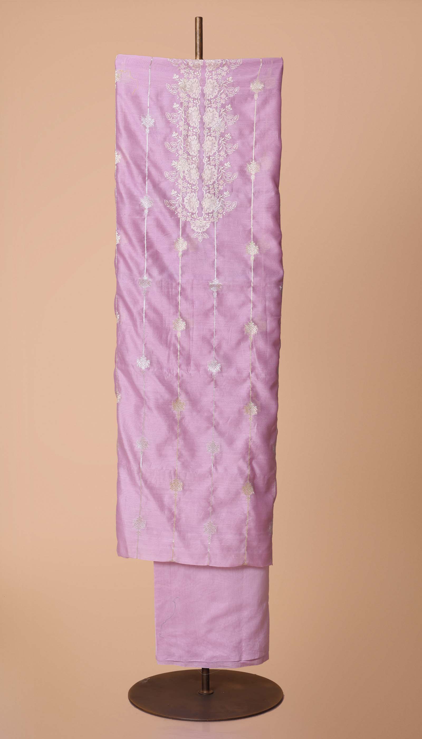 Lilac Chanderi Silk Suit Piece