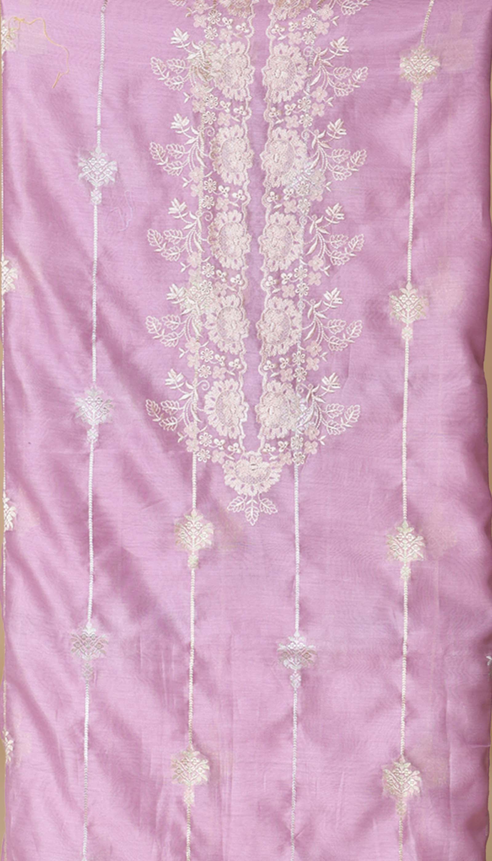 Lilac Chanderi Silk Suit Piece