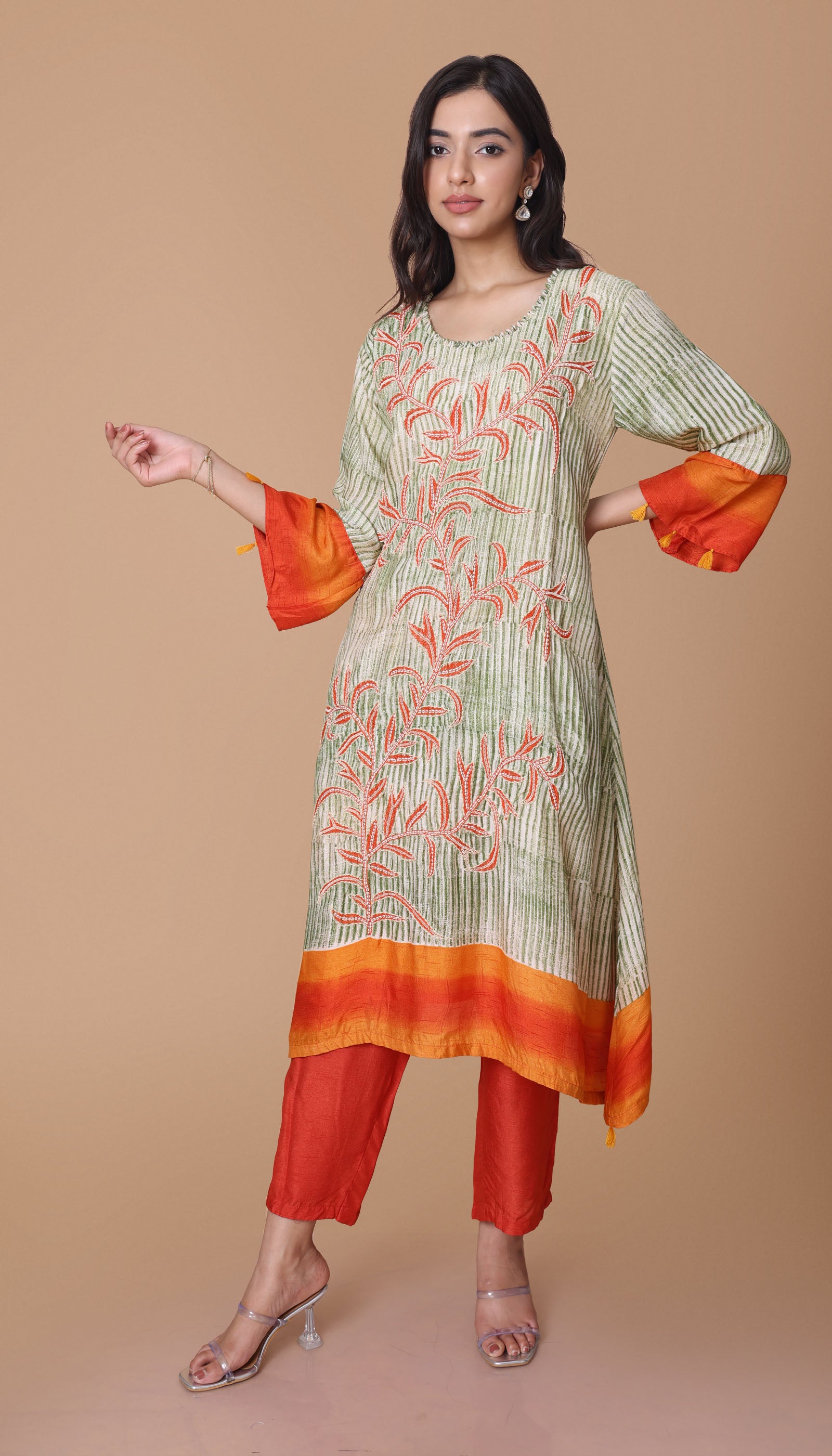 Green Silk Kurta Set