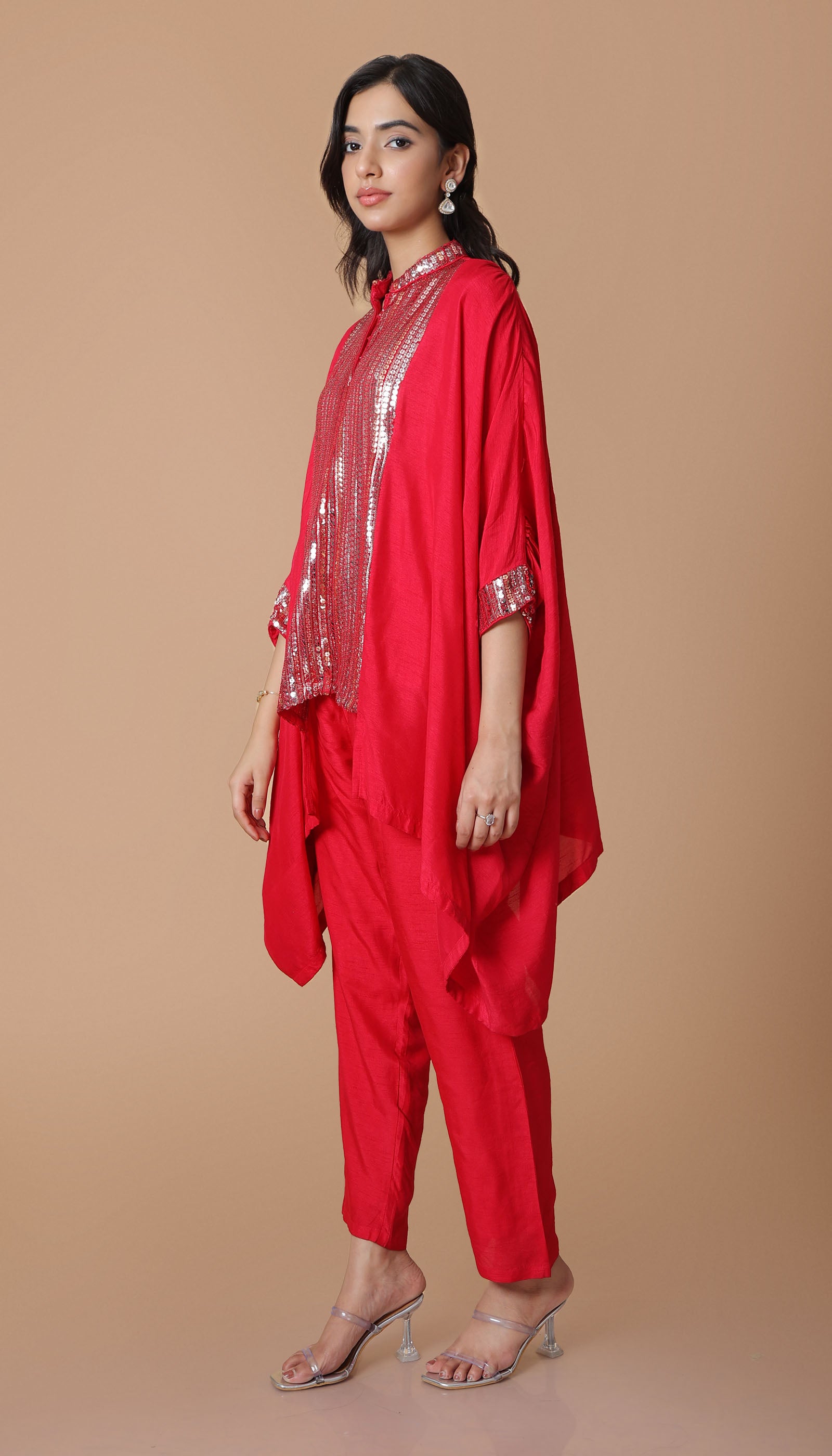 Red Silk Kaftan