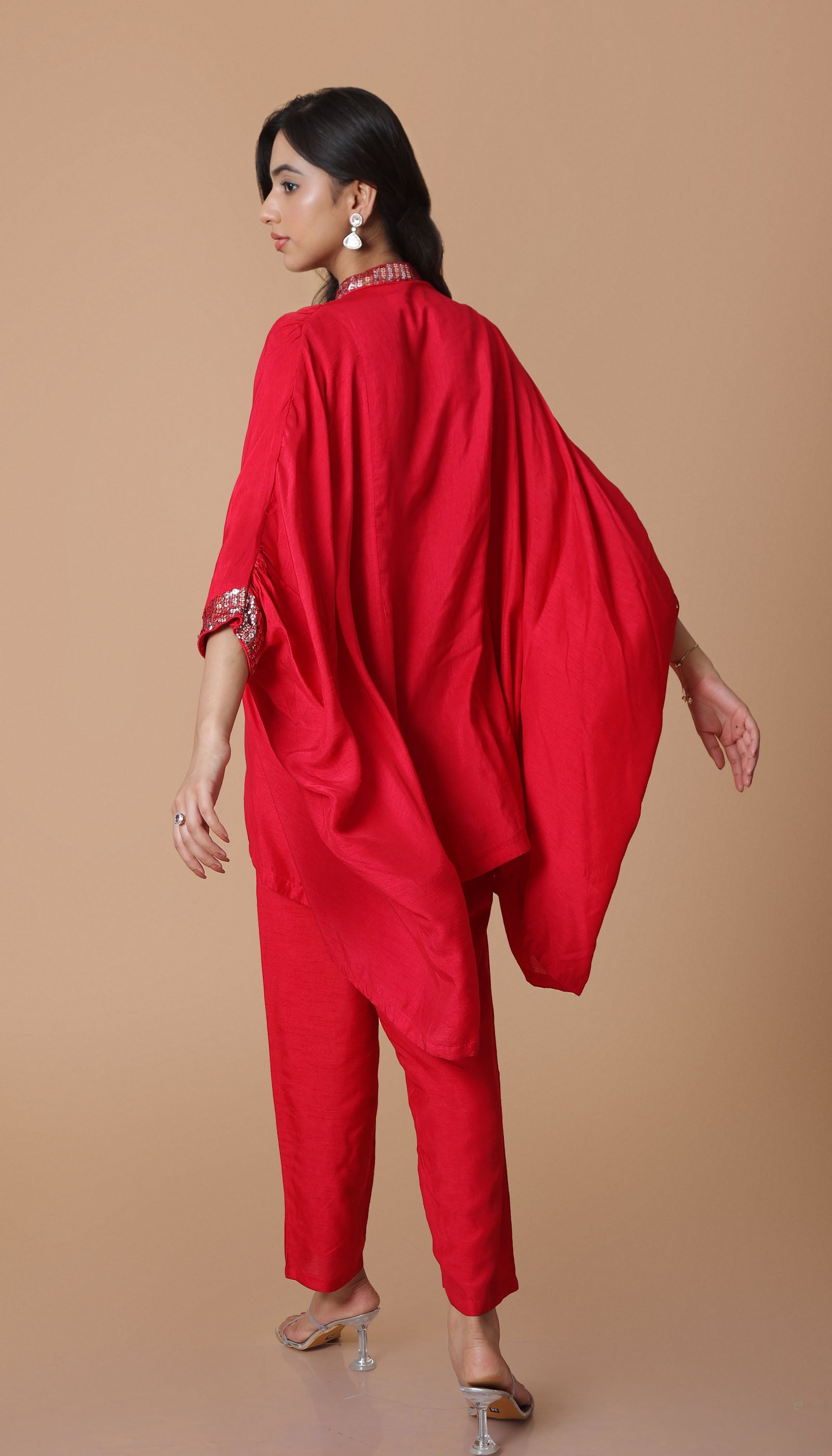 Red Silk Kaftan