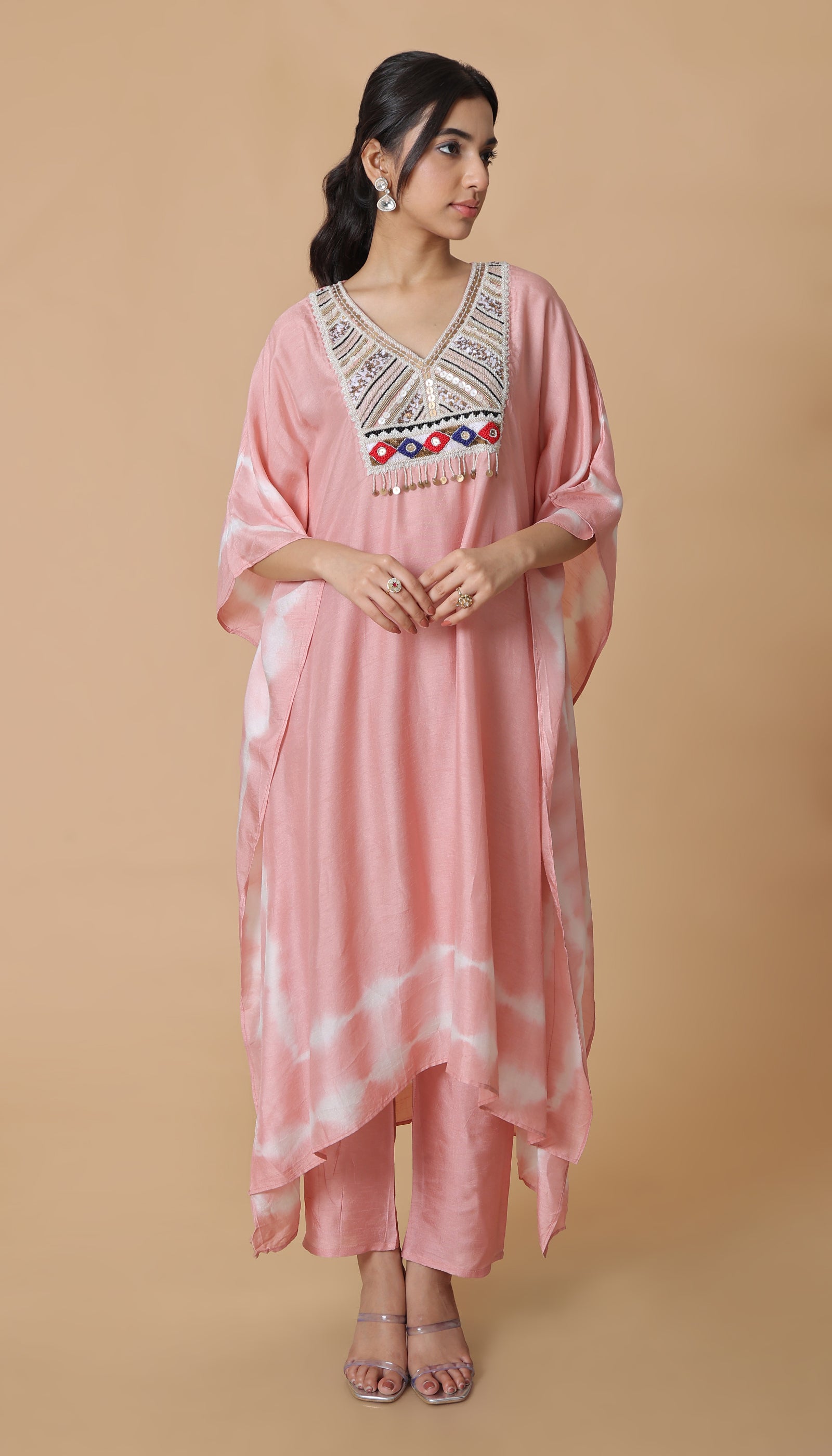 Peach Silk Kaftan