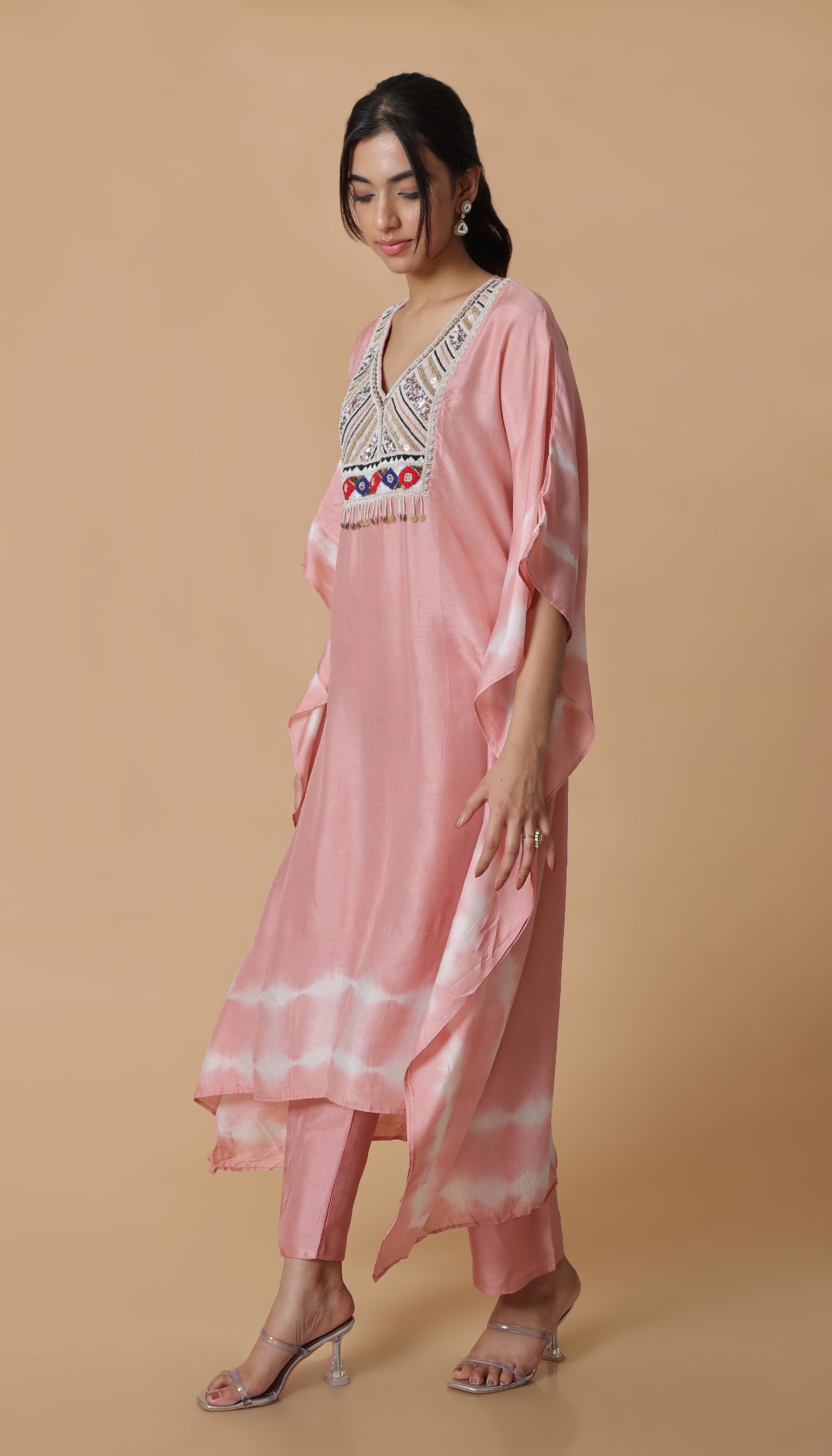 Peach Silk Kaftan