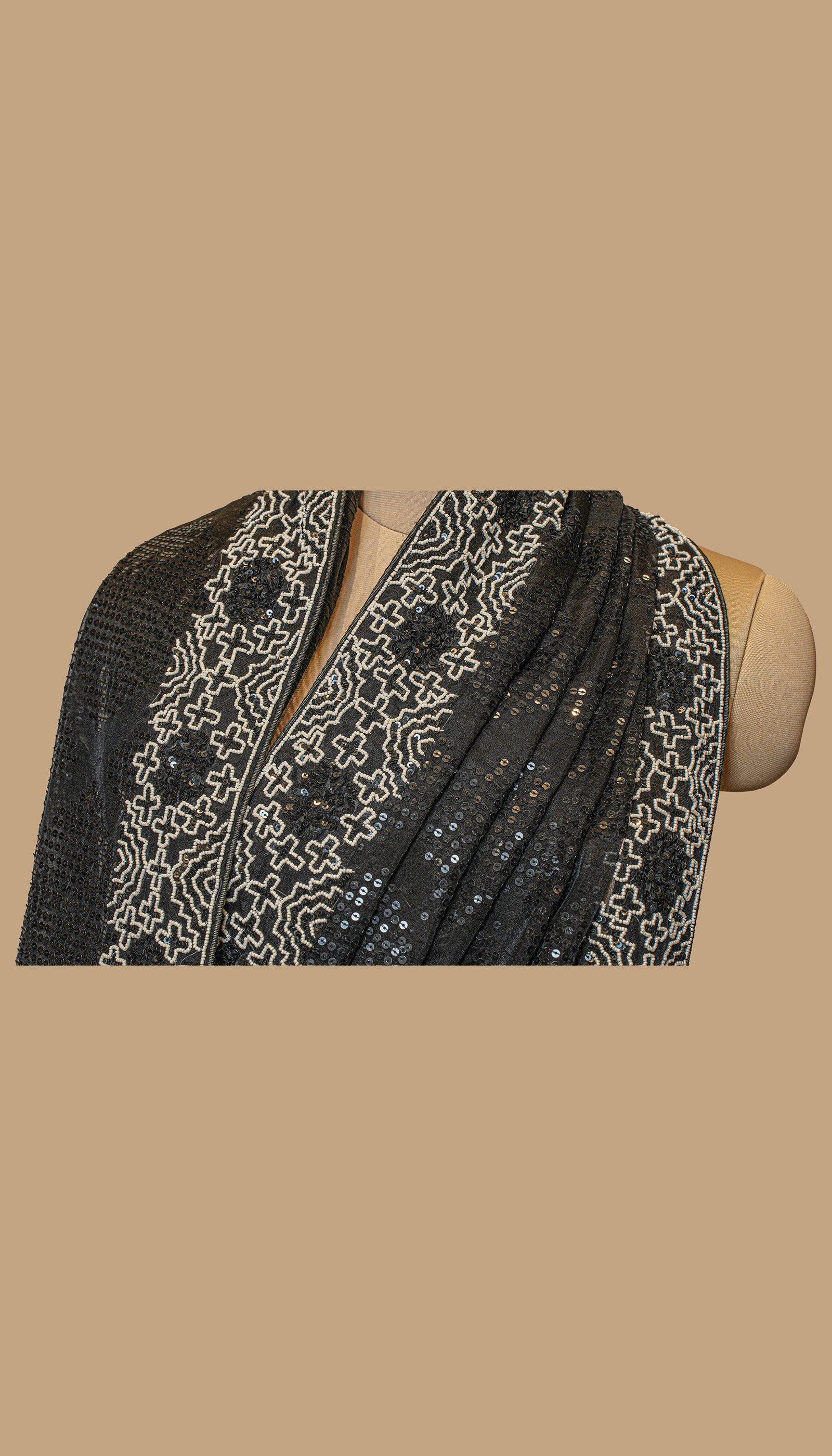 BLACK ORGANZA SAREE