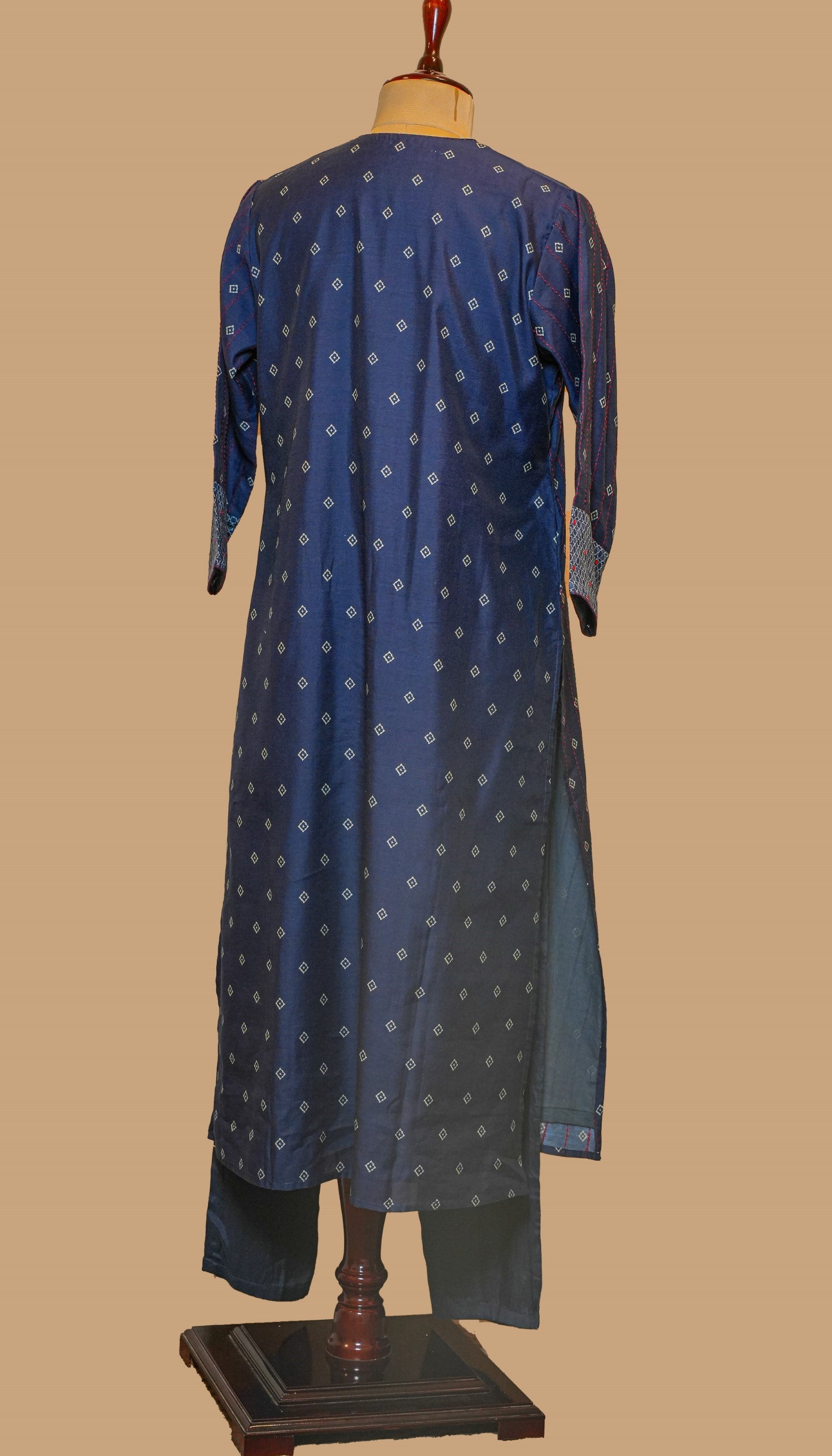 CHANDERI COTTON BLUE KURTA SET