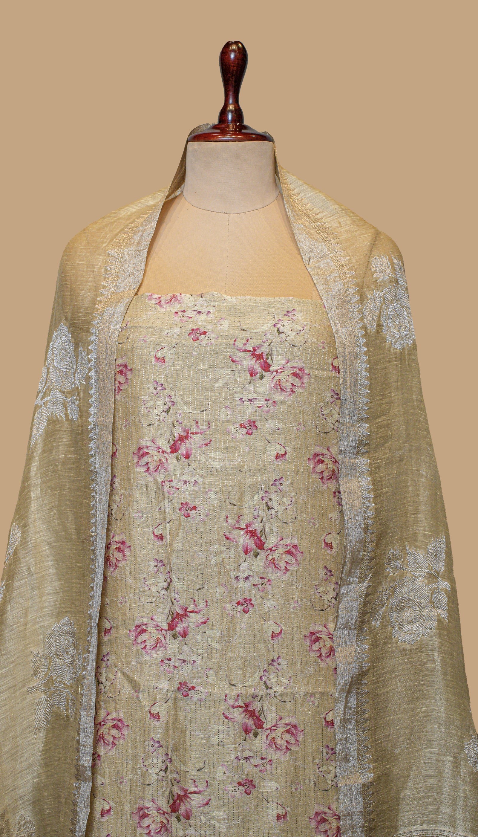 CHANDERI COTTON GOLD SUIT PIECE