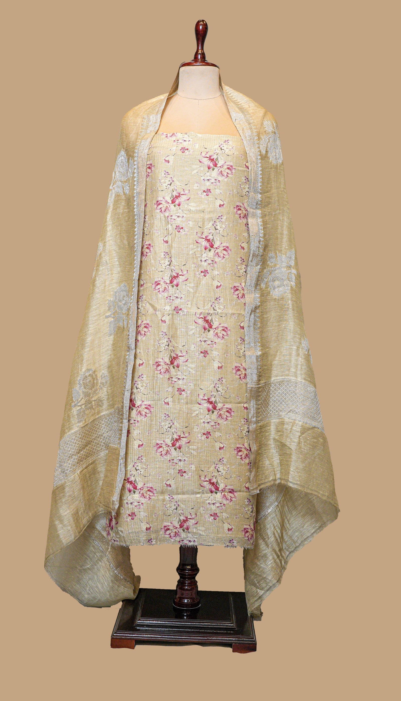 CHANDERI COTTON GOLD SUIT PIECE