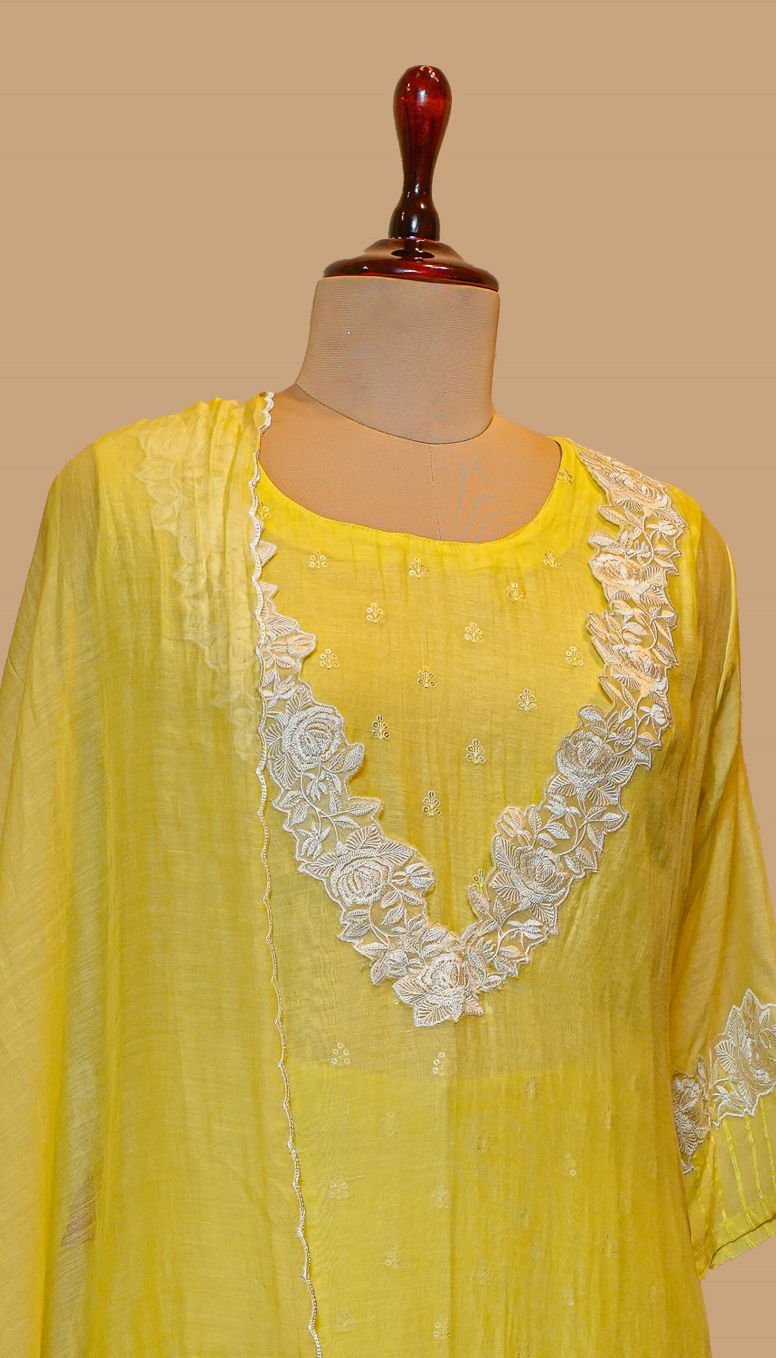 CHANDERI LEMON KURTA SET