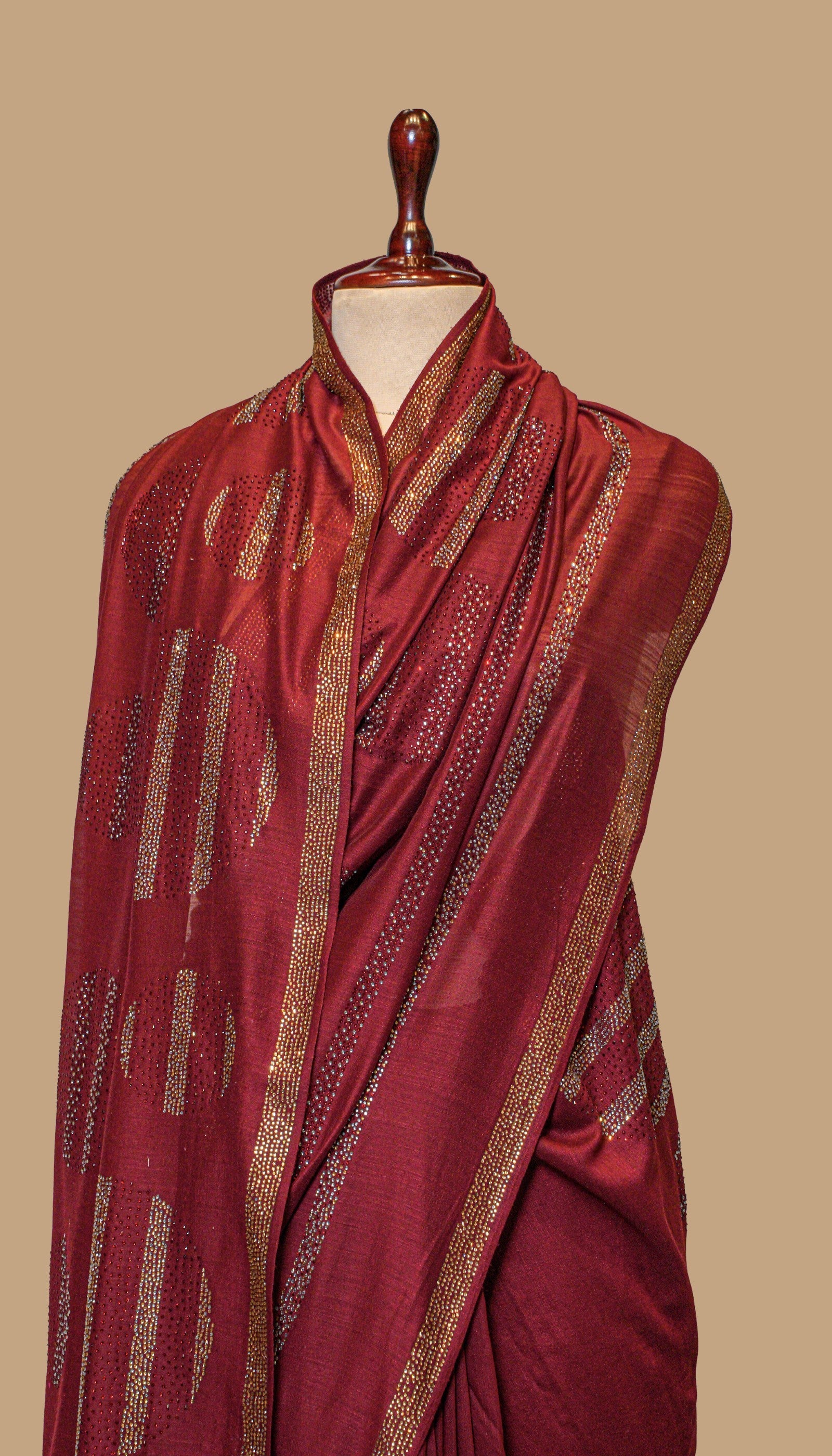 CHANDERI SILK MAROON SAREE