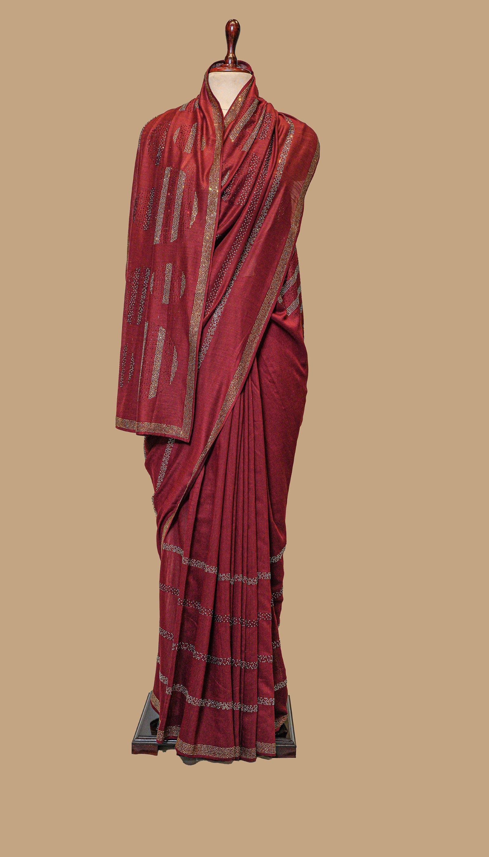 CHANDERI SILK MAROON SAREE