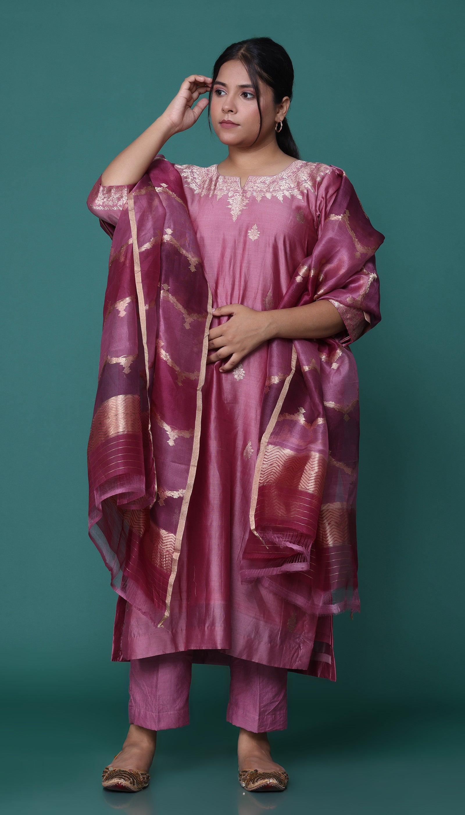 Copper Silk Kurta Set