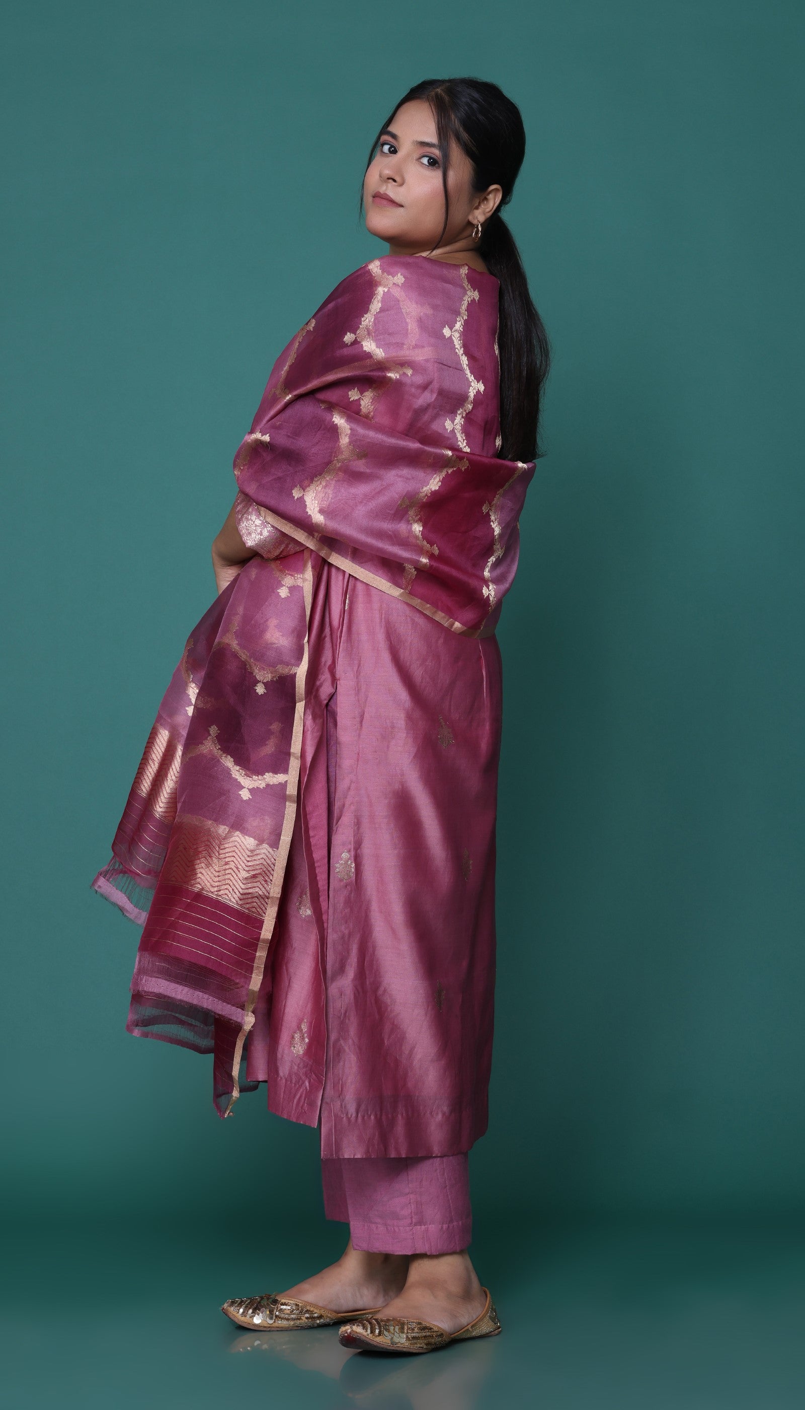 Copper Silk Kurta Set