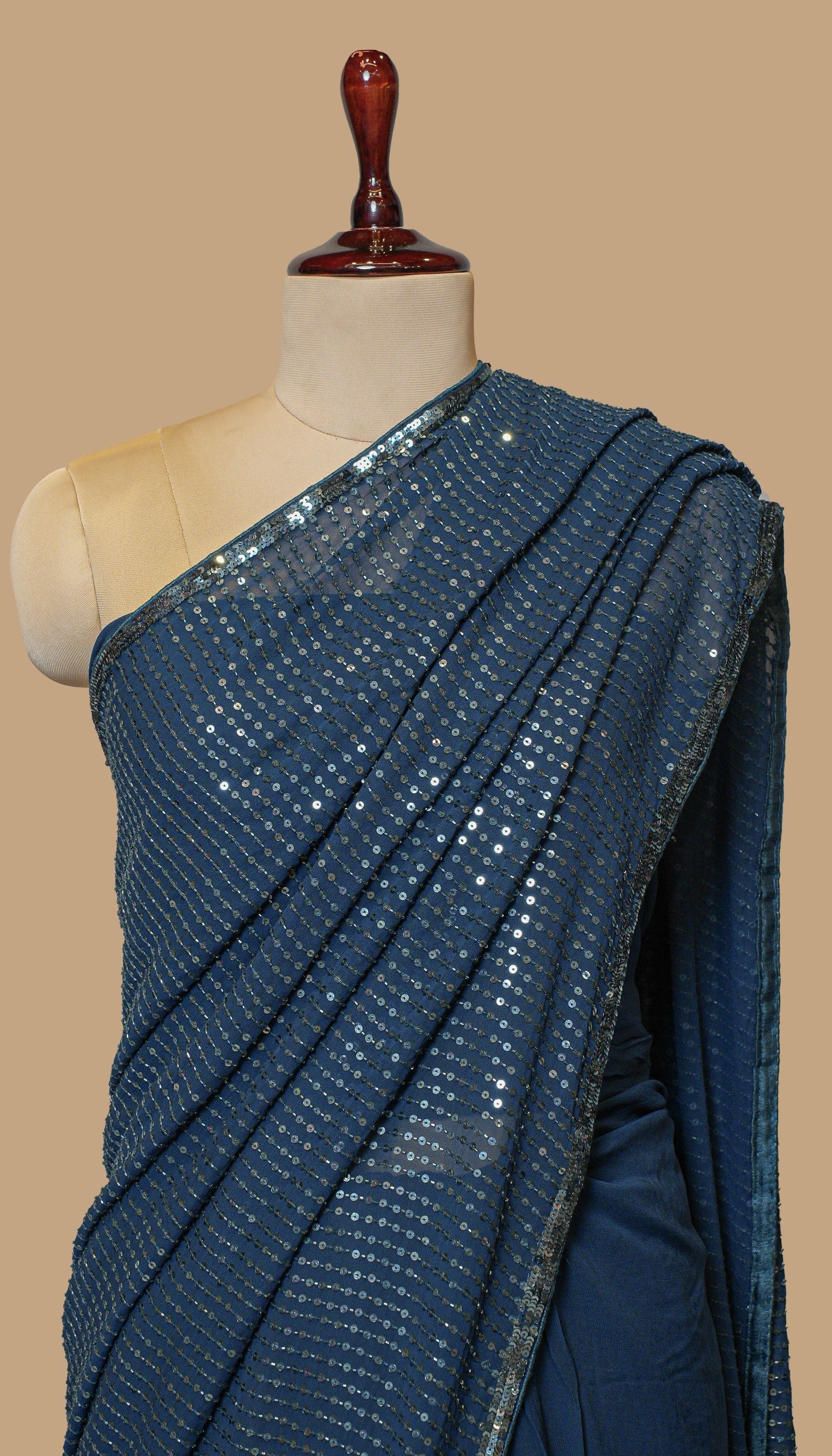 GEORGETTE NAVY BLUE SAREE