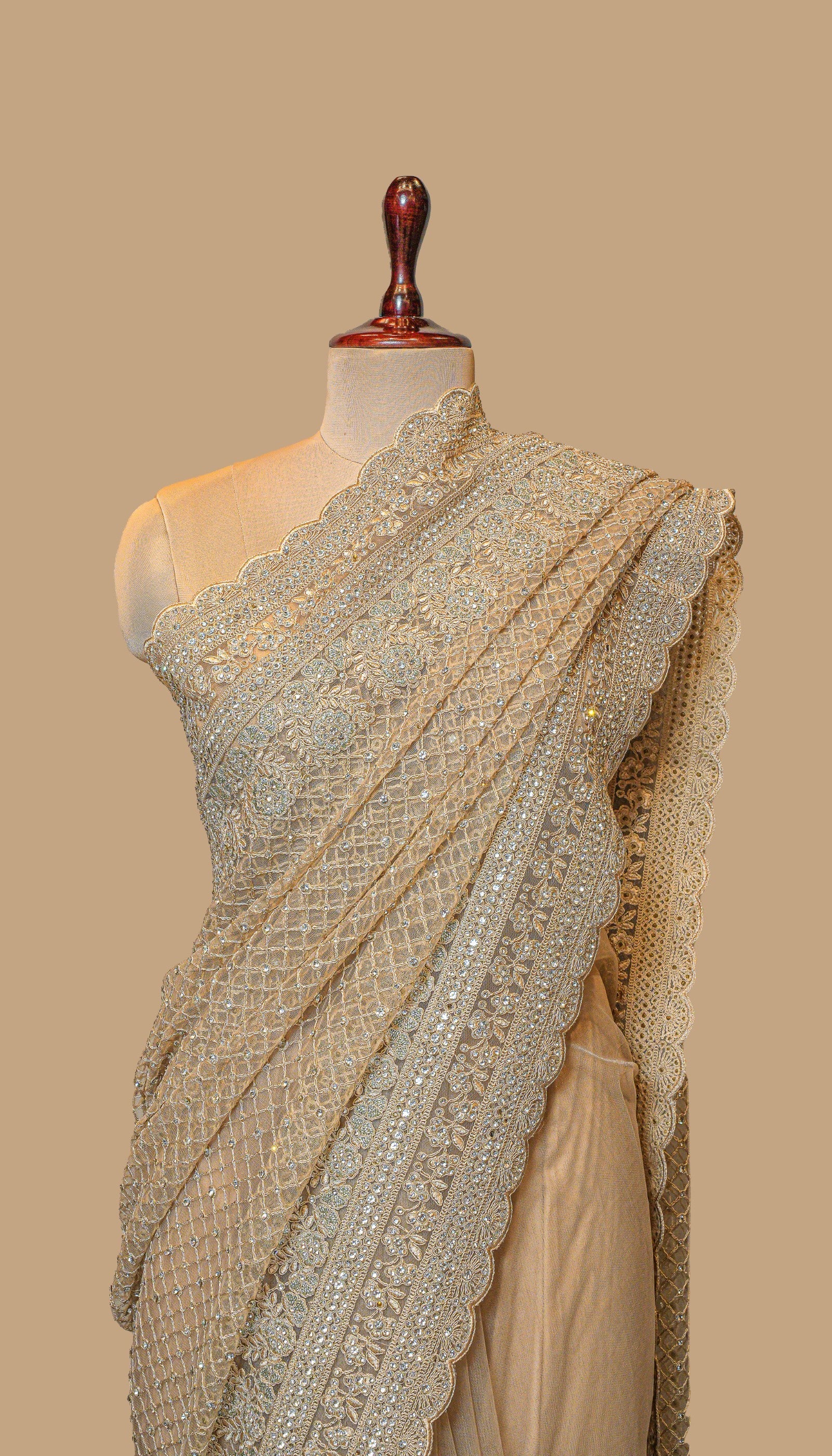 GOLDEN NET SAREE