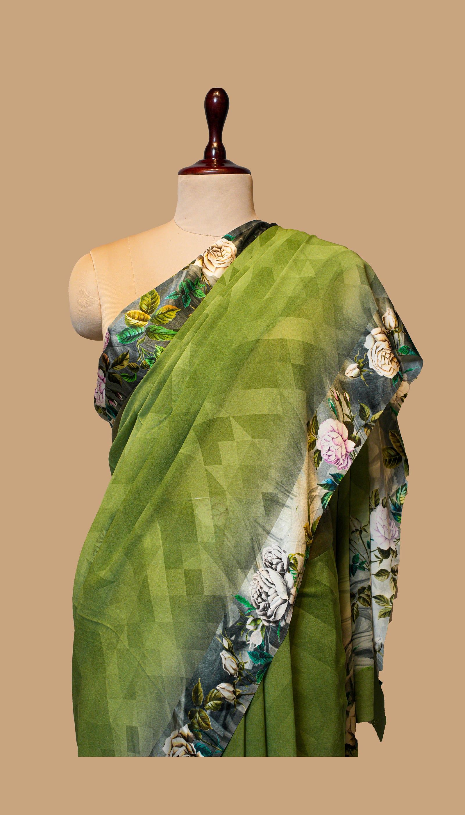 GREEN GEORGETTE SAREE