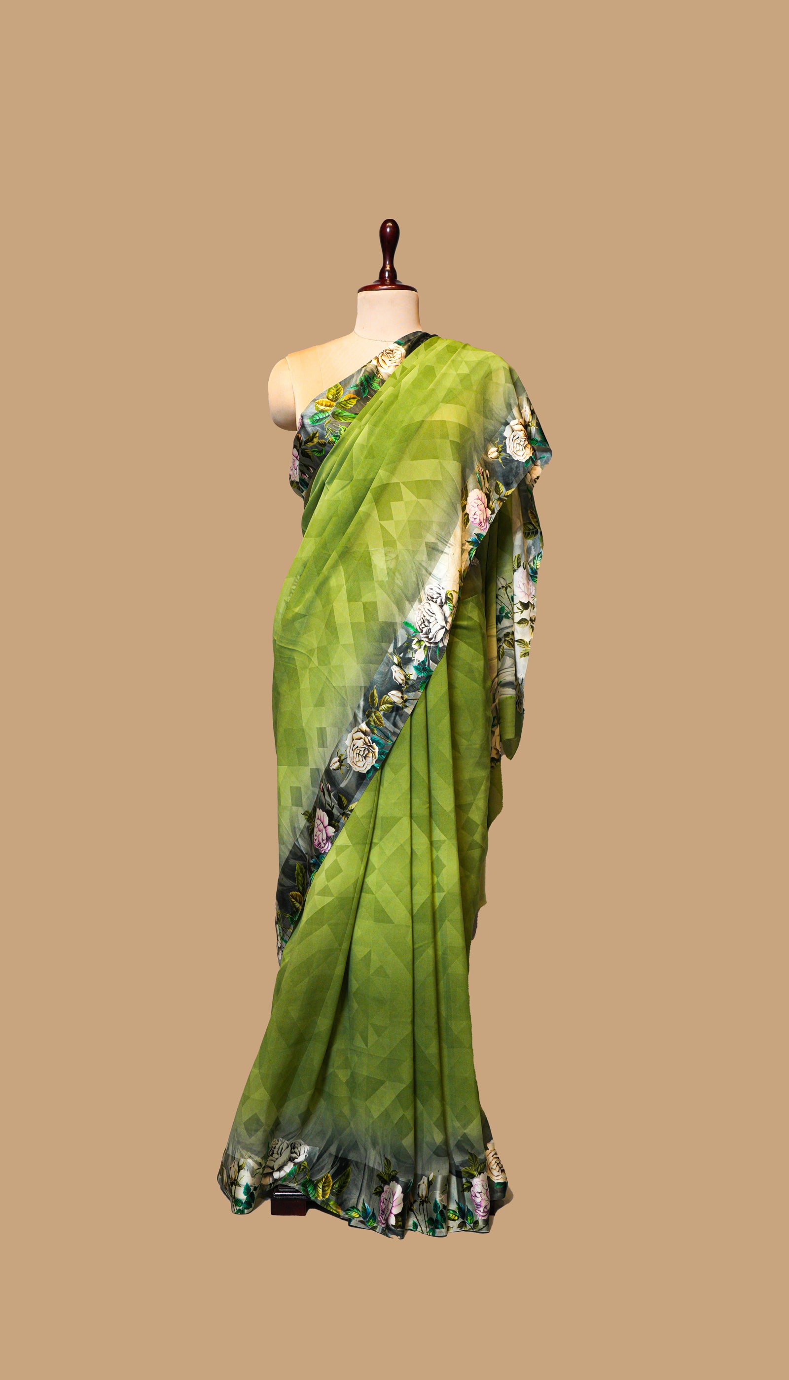 GREEN GEORGETTE SAREE