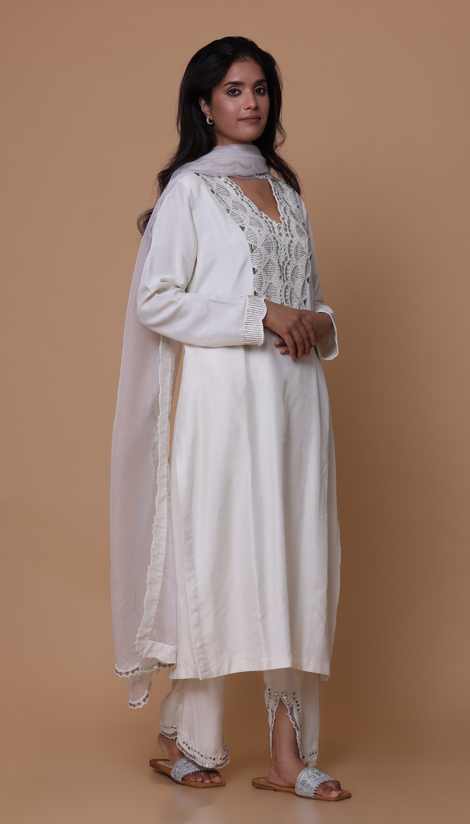 Ivory Silk Kurta Set