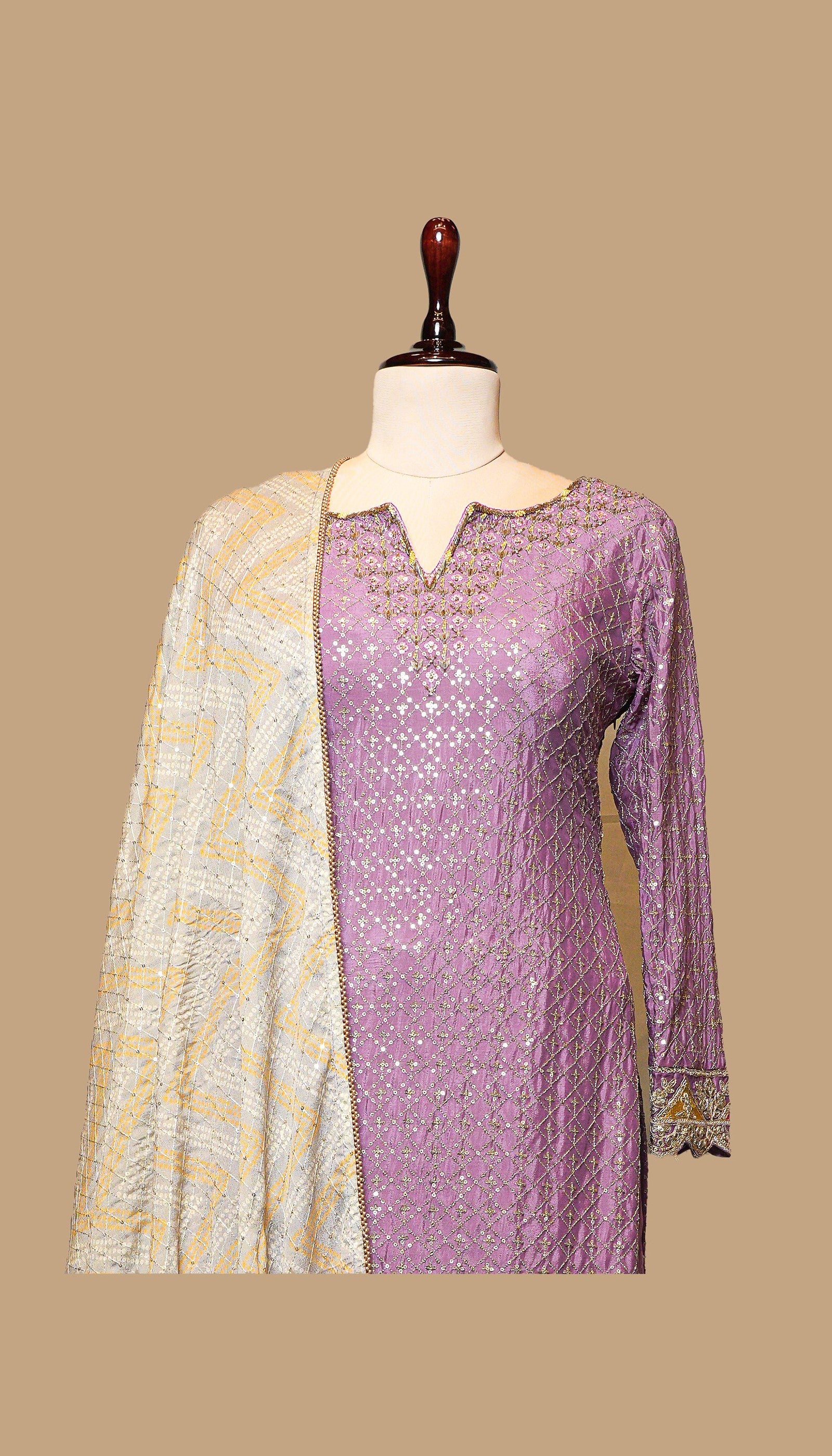 LILAC GEORGETTE SHARARA SET