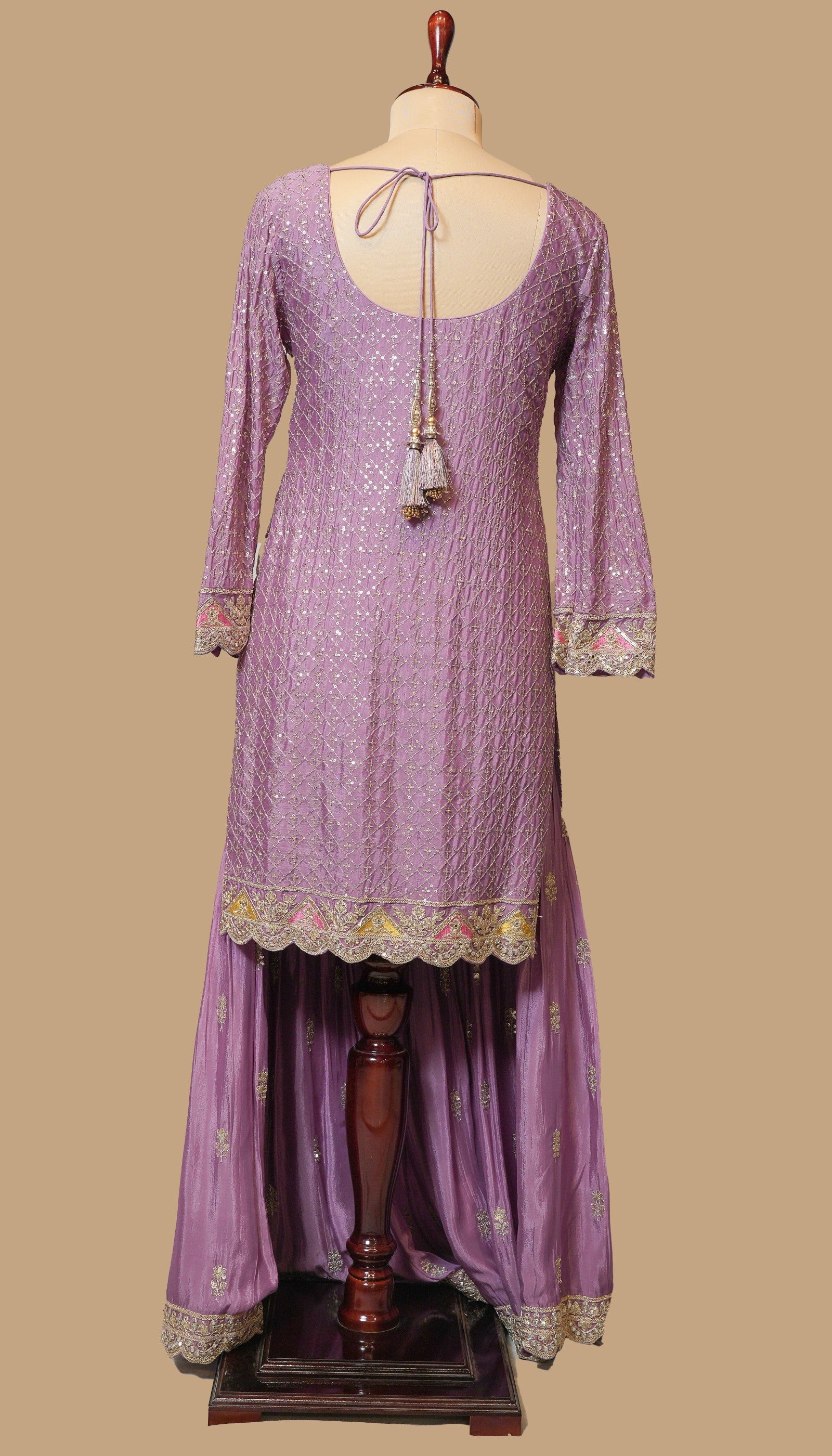 LILAC GEORGETTE SHARARA SET