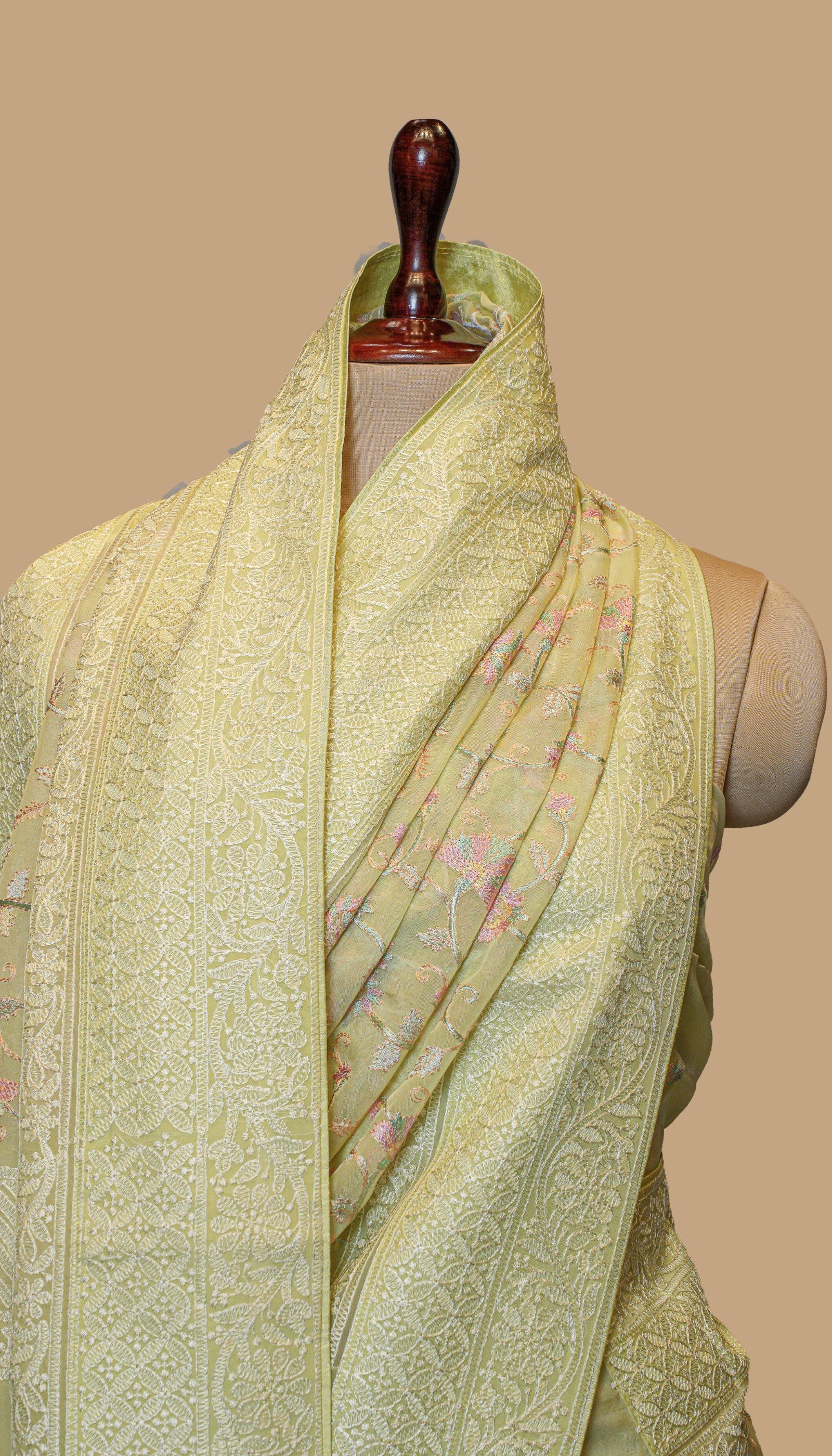 LIME GREEN ORGANZA SAREE