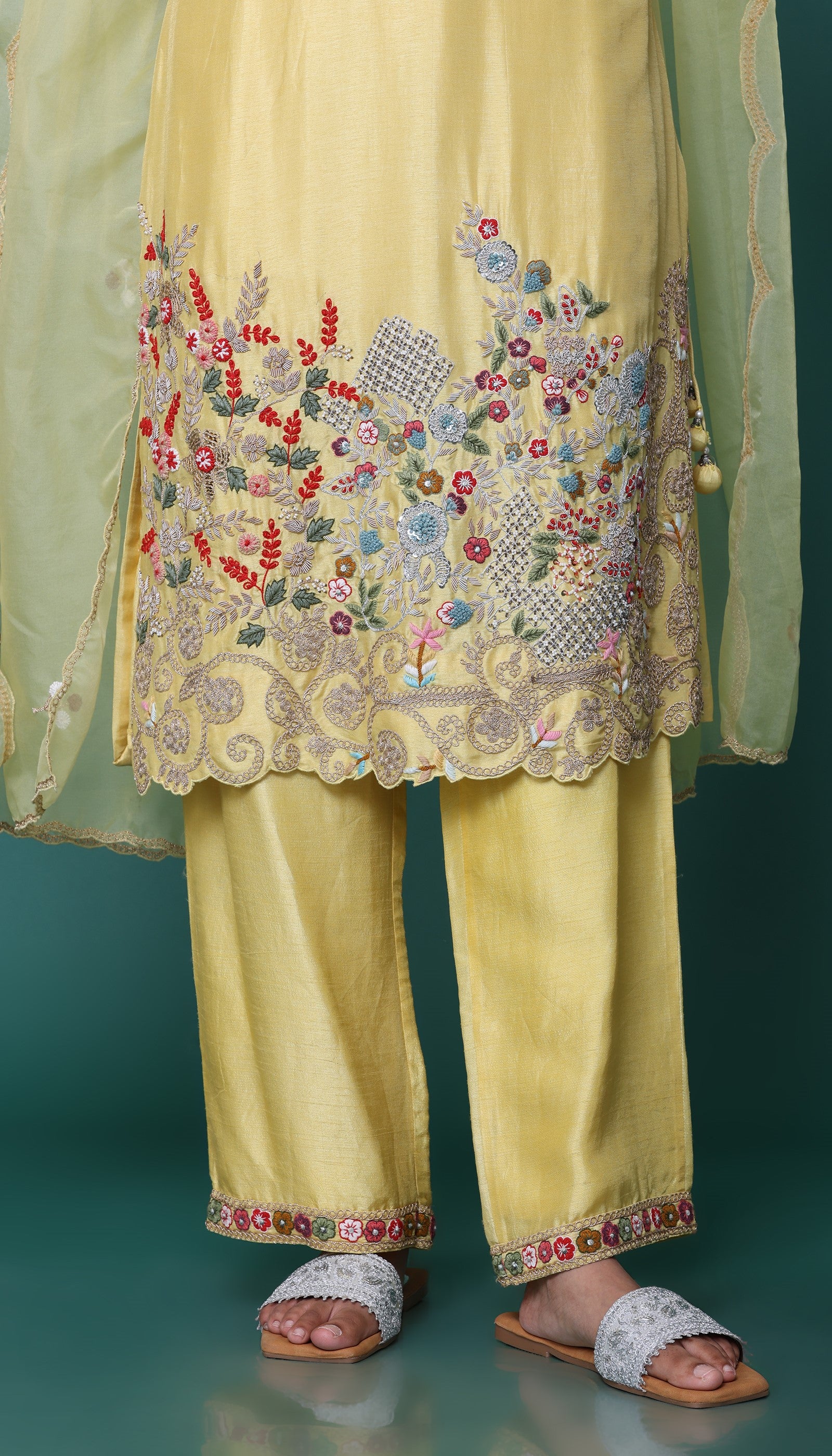 Lemon Silk Kurta Set