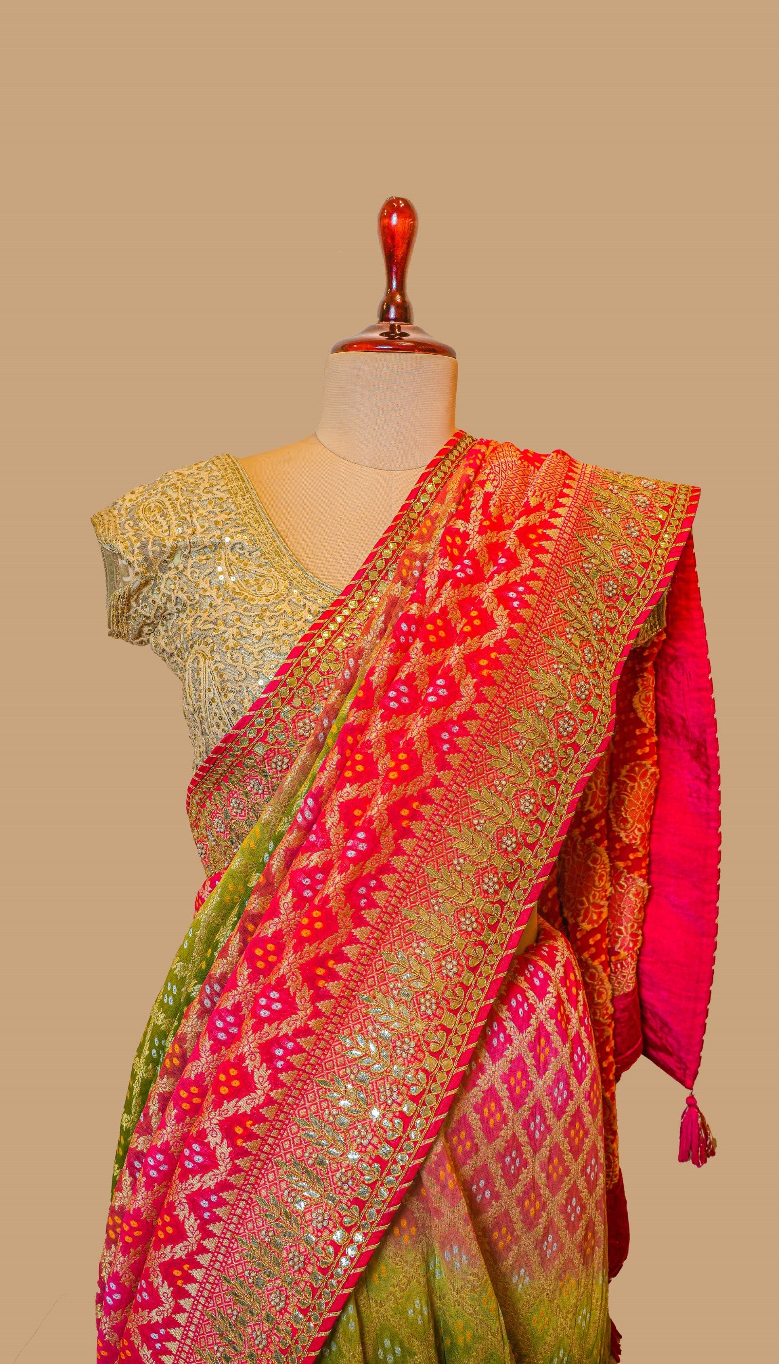 MULTI COLOUR BANDHANI GEORGETTE SAREE