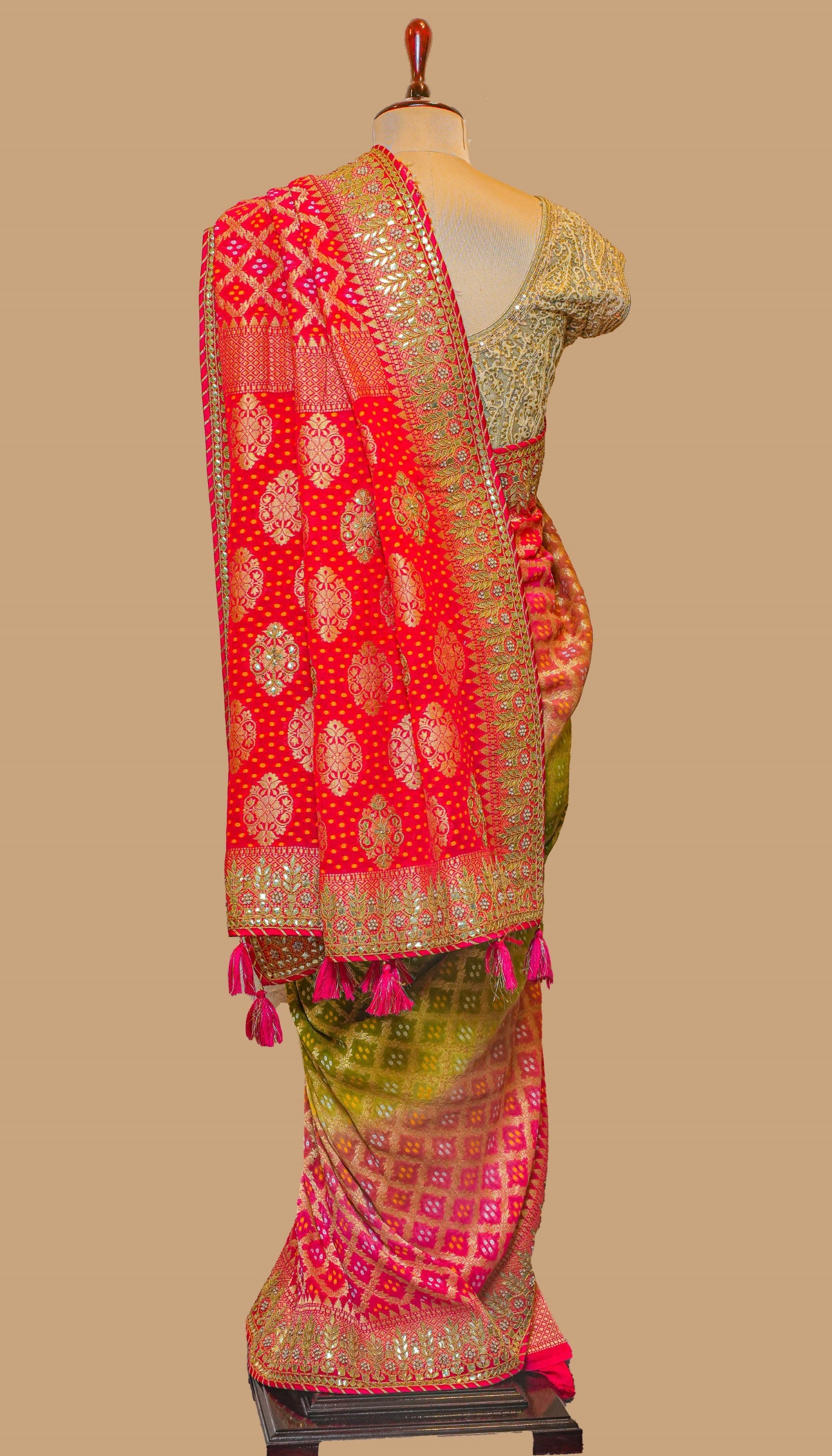 MULTI COLOUR BANDHANI GEORGETTE SAREE