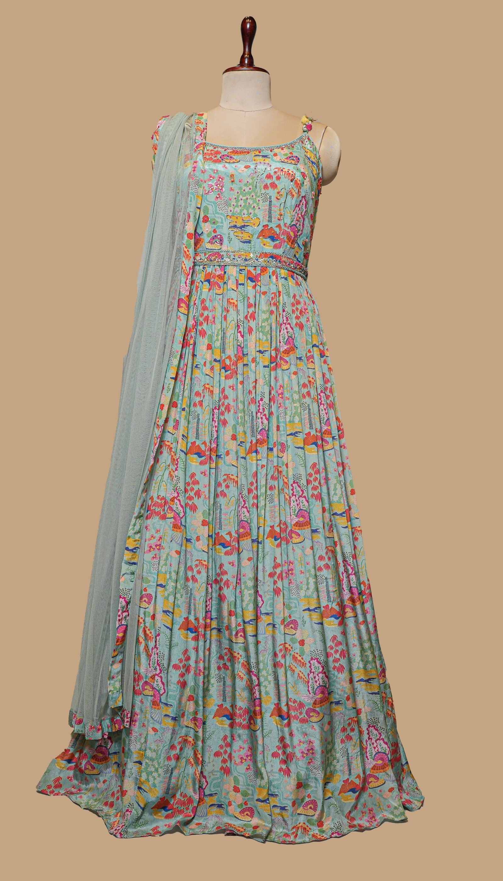 MUSLIN PRINTED GOWN