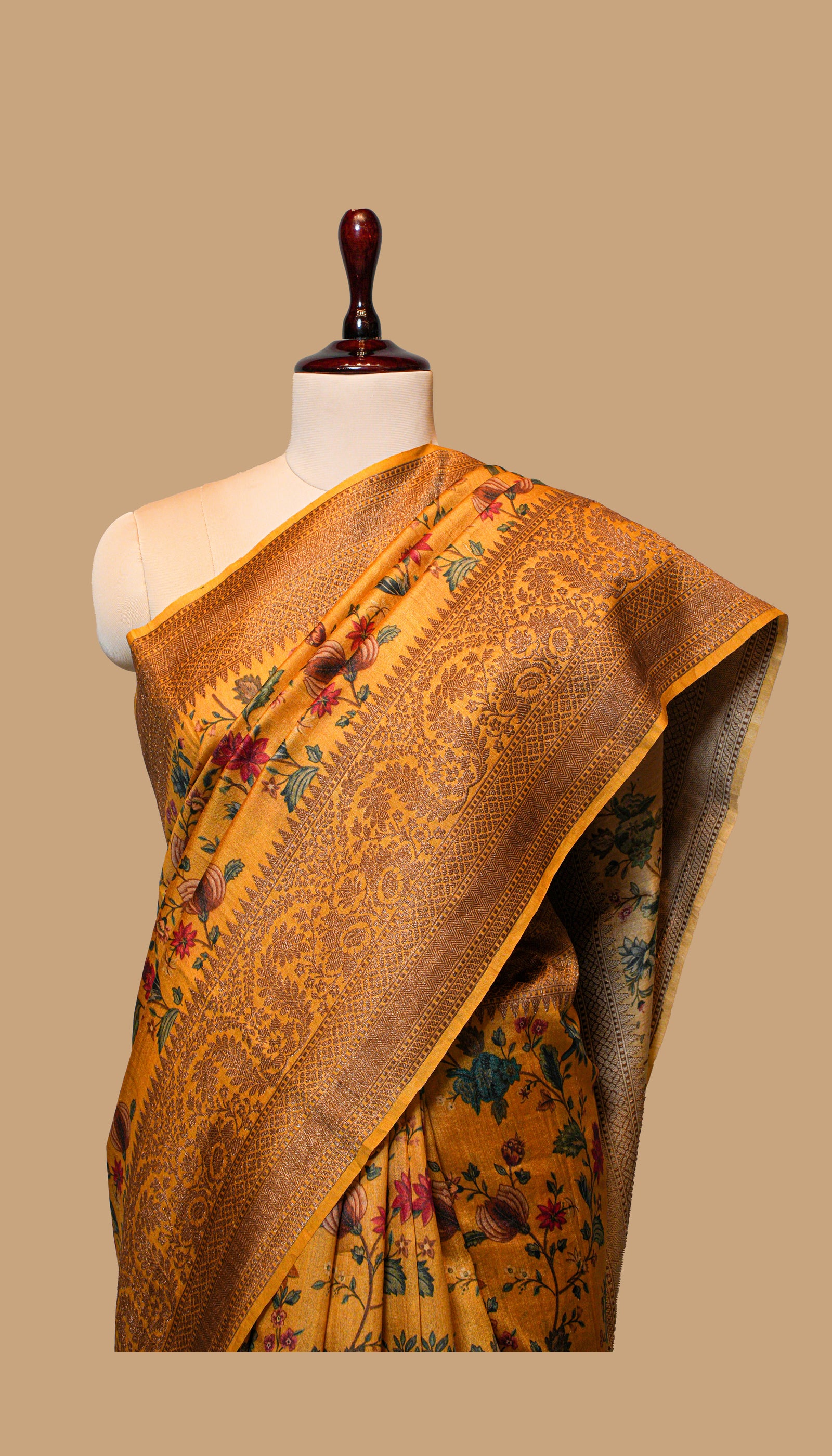 MUSTARD SILK SAREE