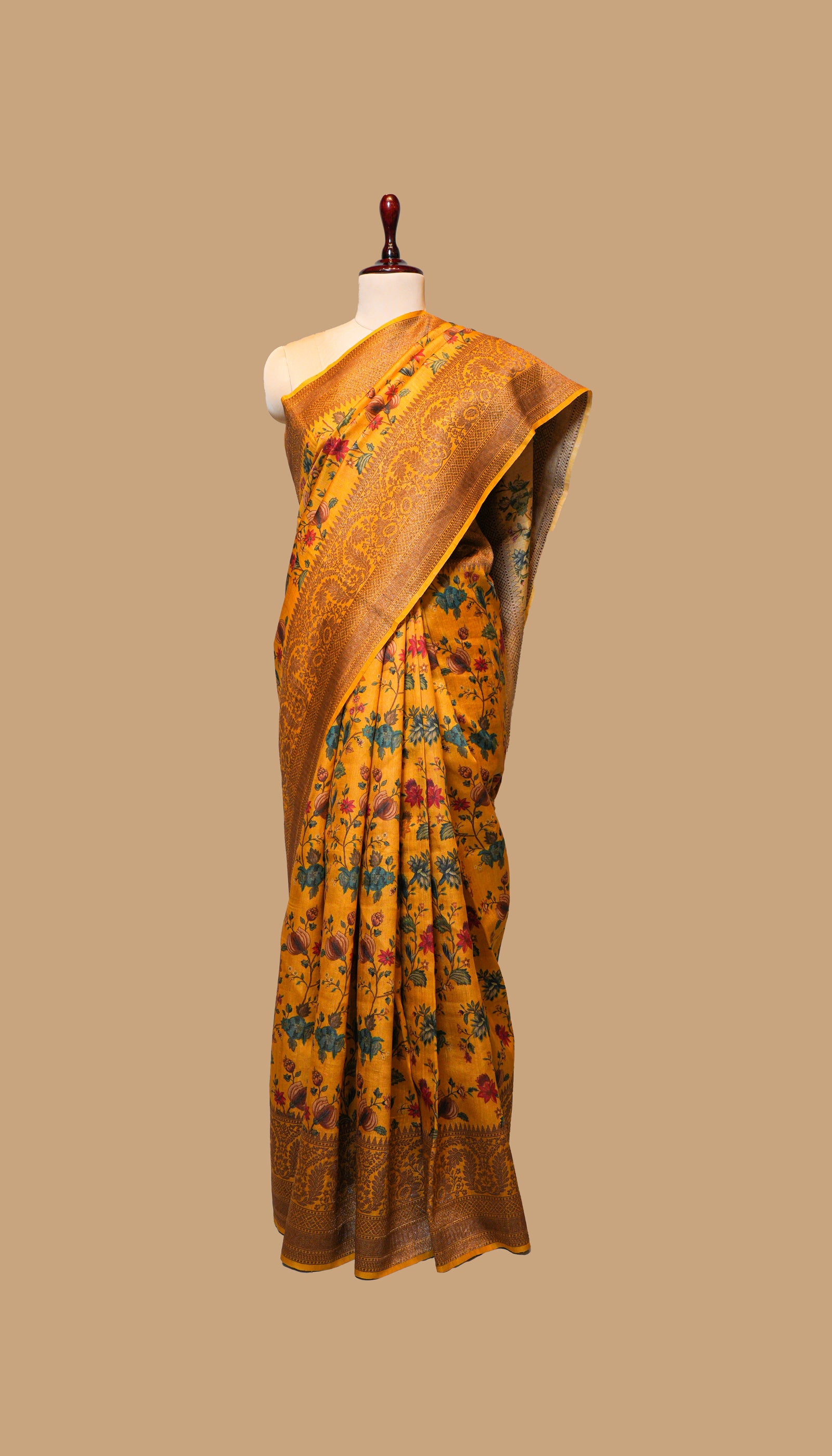 MUSTARD SILK SAREE