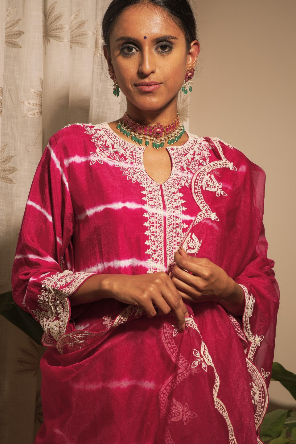 Magenta Silk Sharara Set