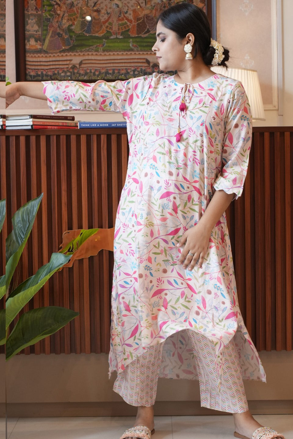 Multi Colour Muslin Cotton Kurta Set