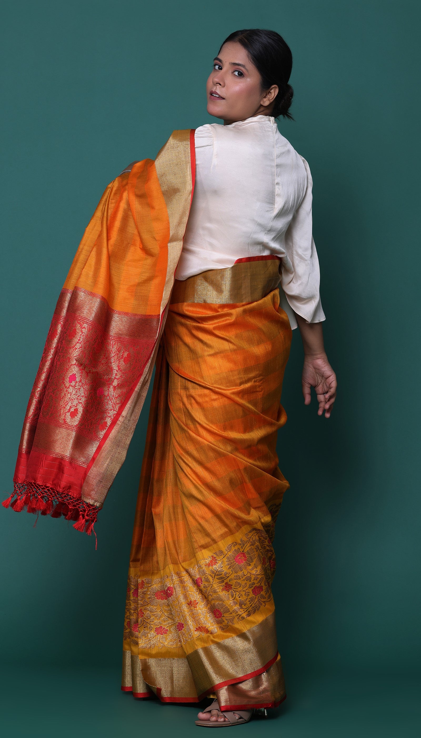 Mustard Silk Saree