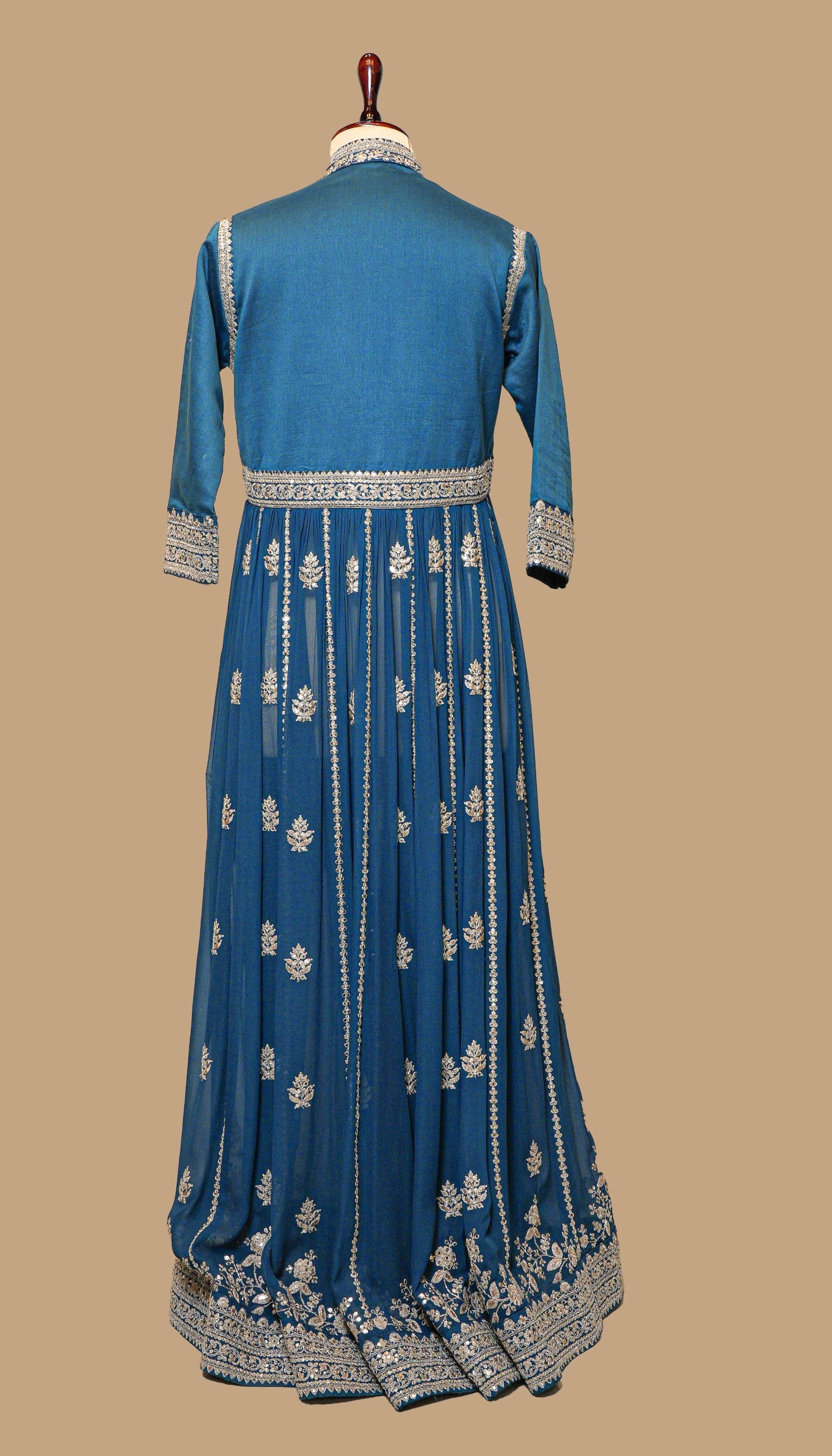 NAVY BLUE GEORGETTE SILK GOWN