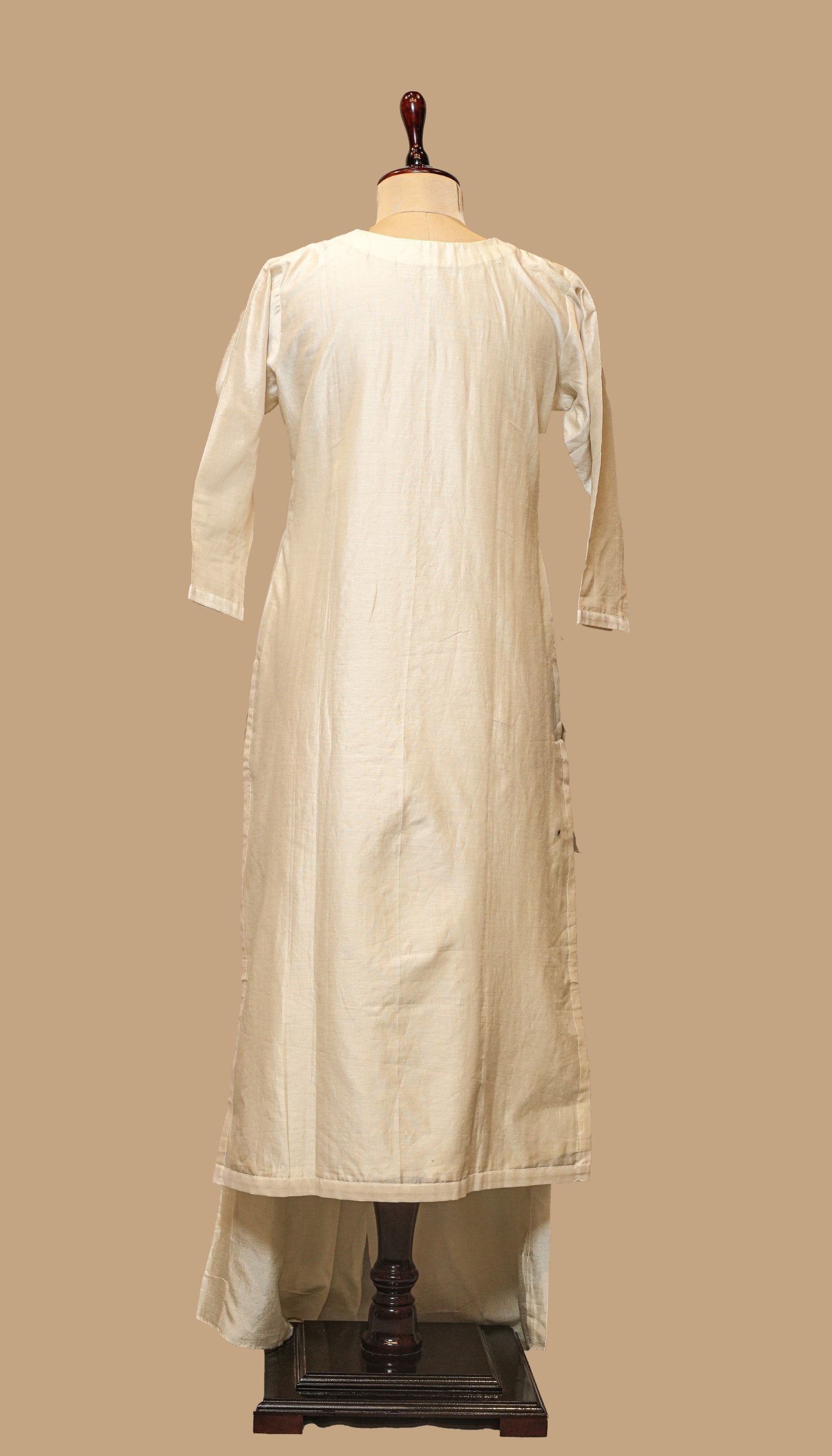 OFF WHITE CHANDERI COTTON SUIT SET