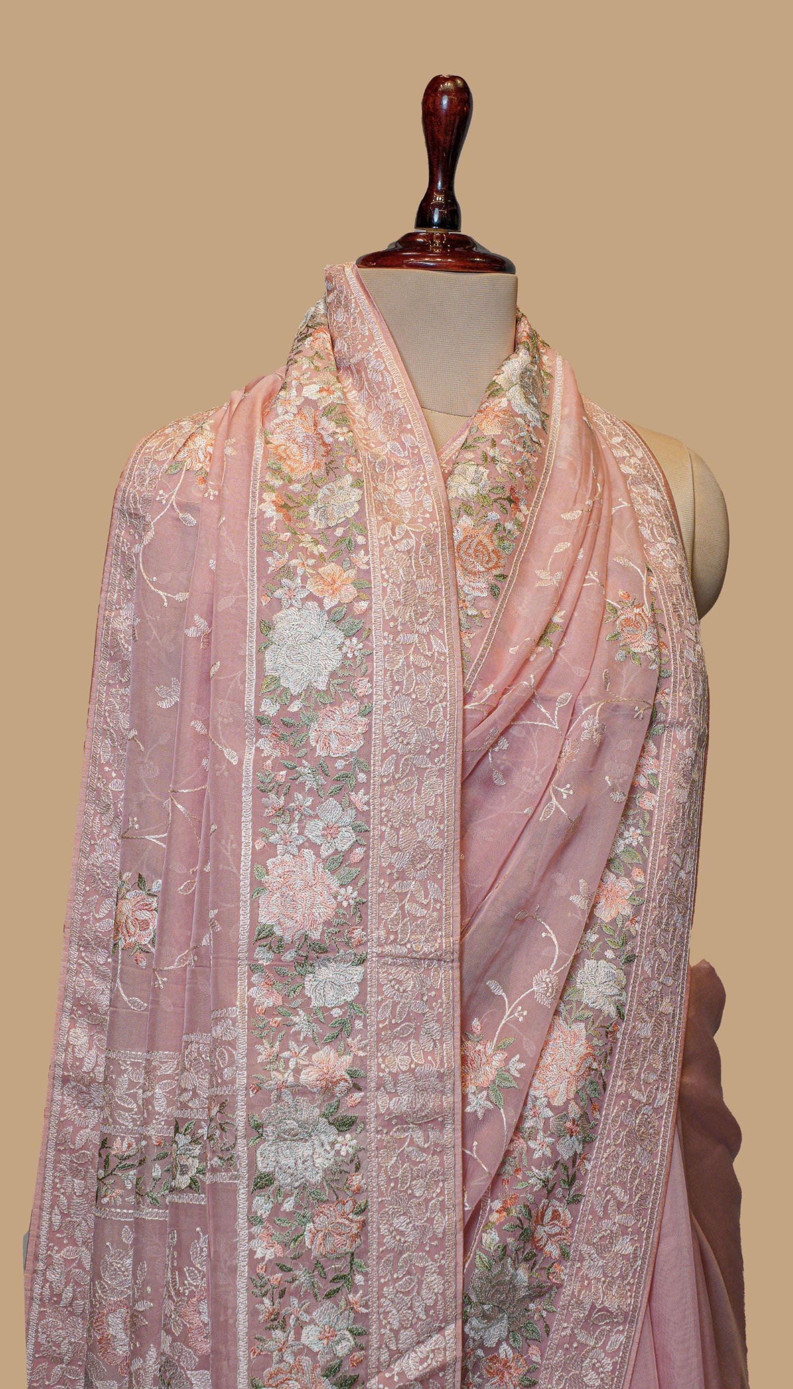 PEACH ORGANZA SAREE