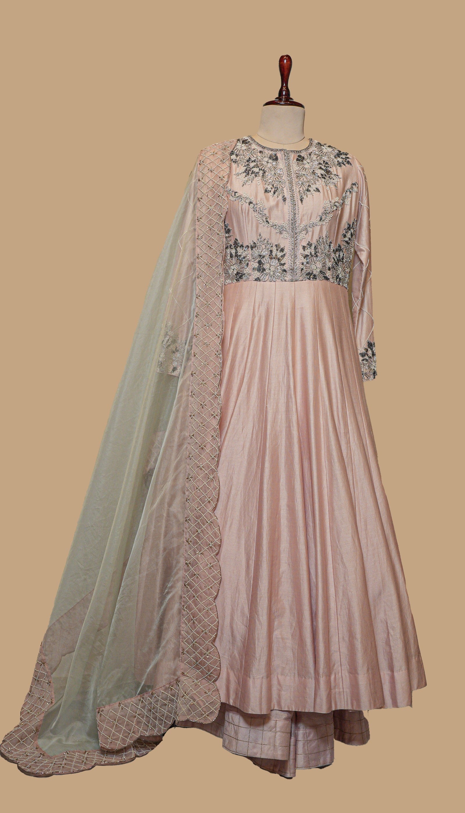 PEACH SILK GOWN