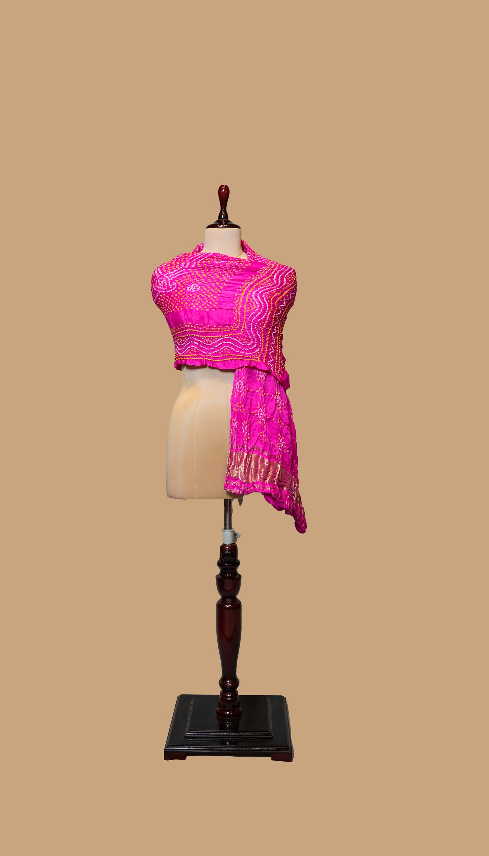 PINK BANDHANI DUPATTA