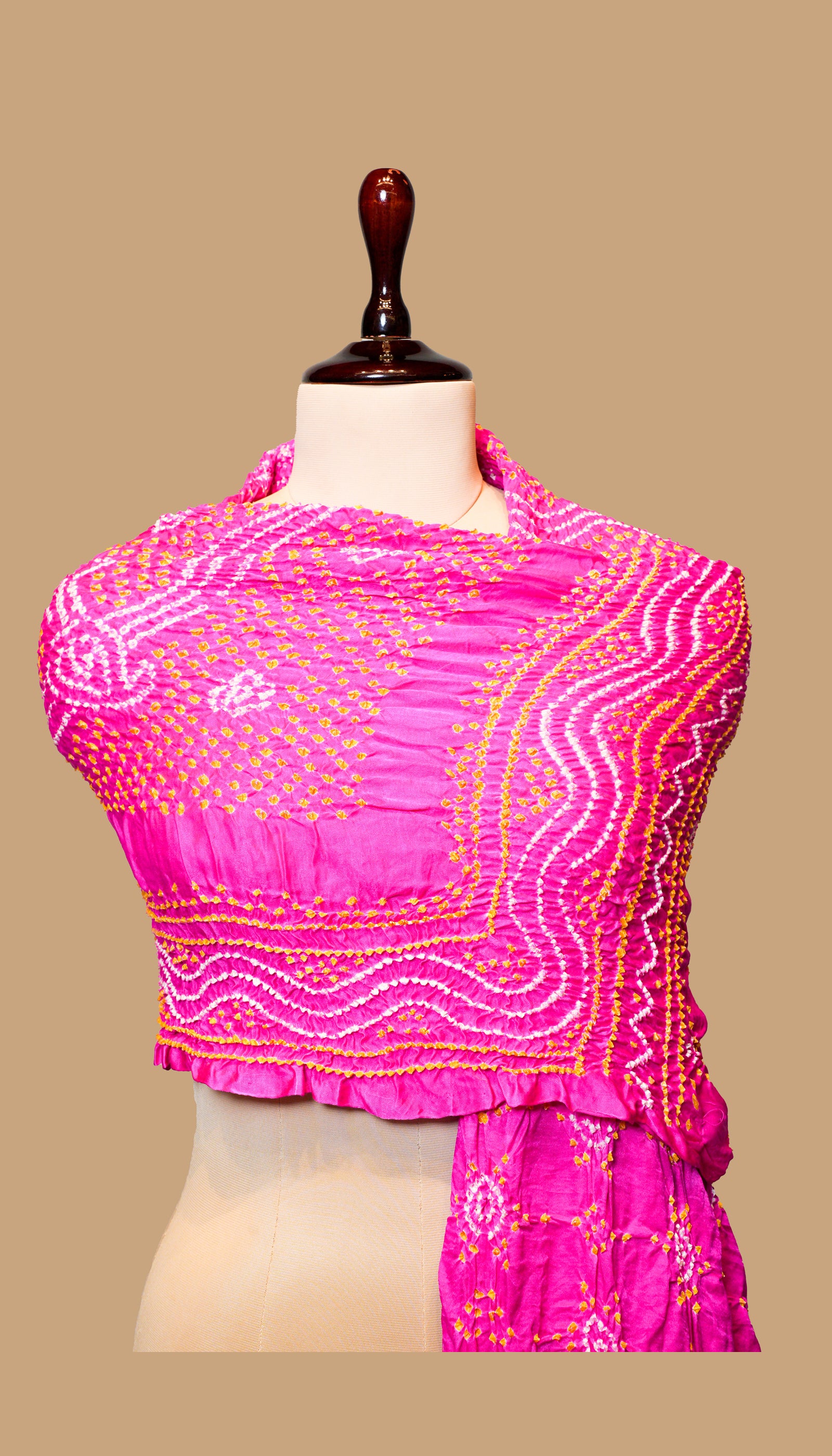 PINK BANDHANI DUPATTA