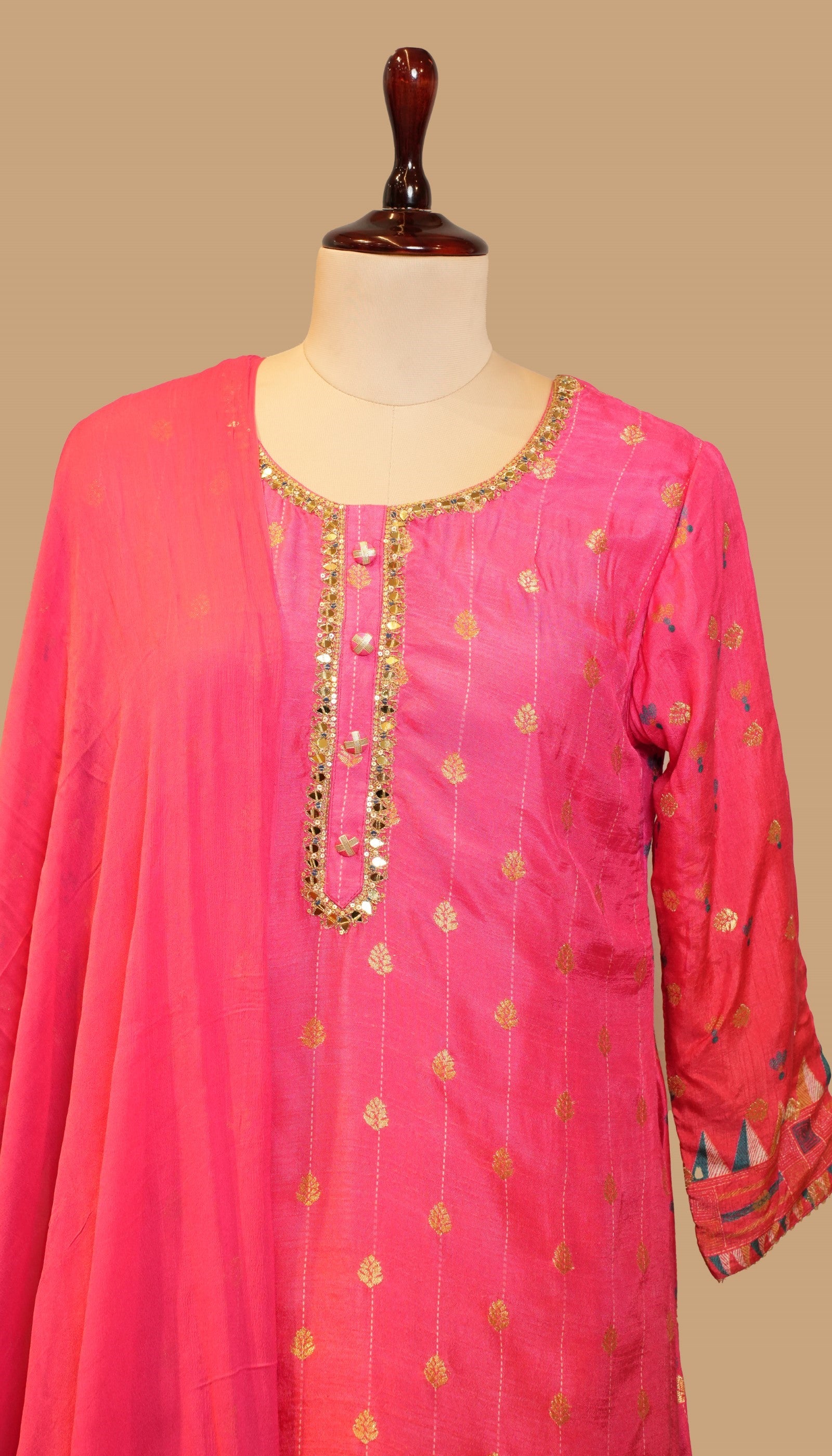 PINK CHANDERI COTTON SUIT SET