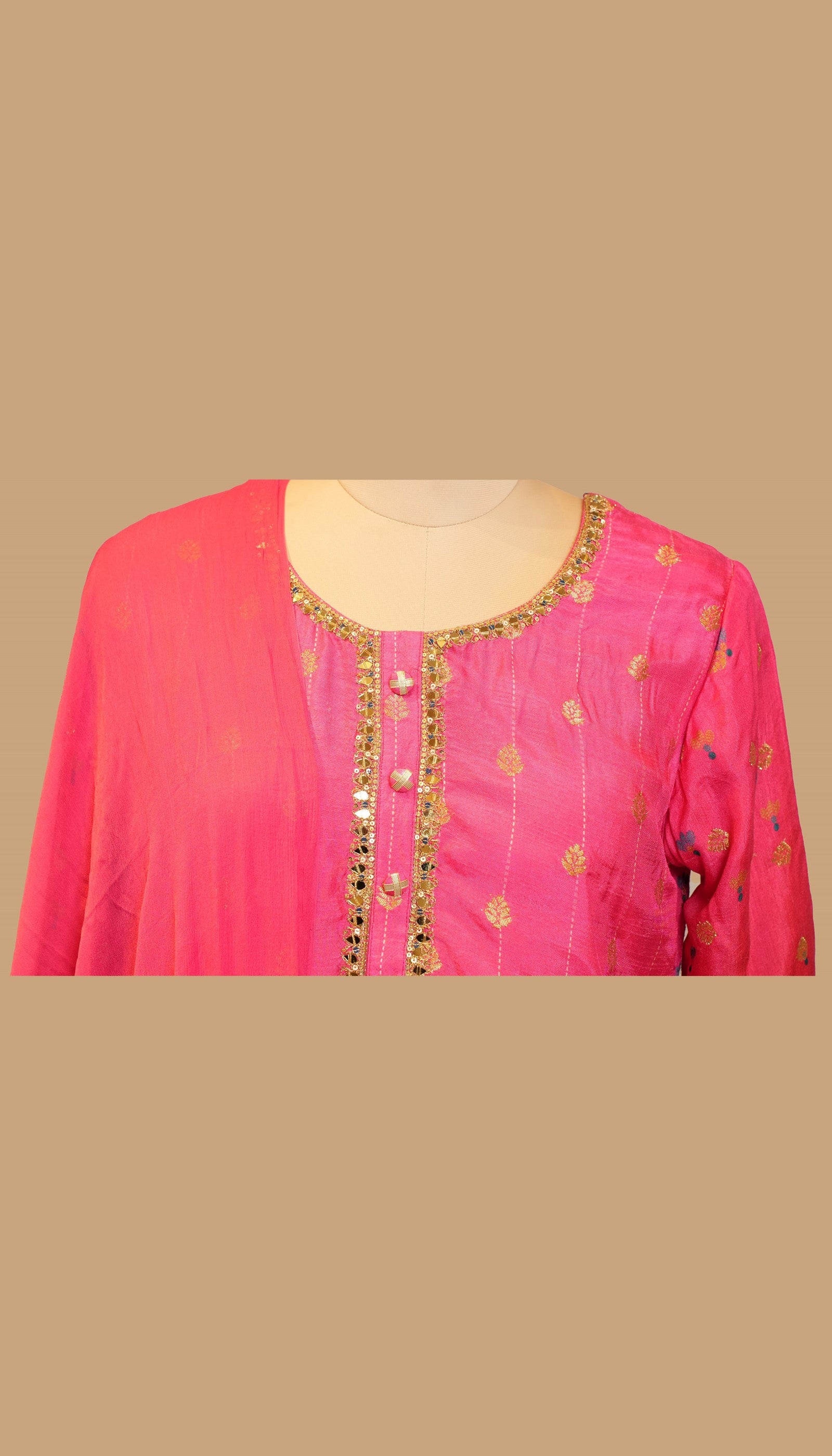 PINK CHANDERI COTTON SUIT SET