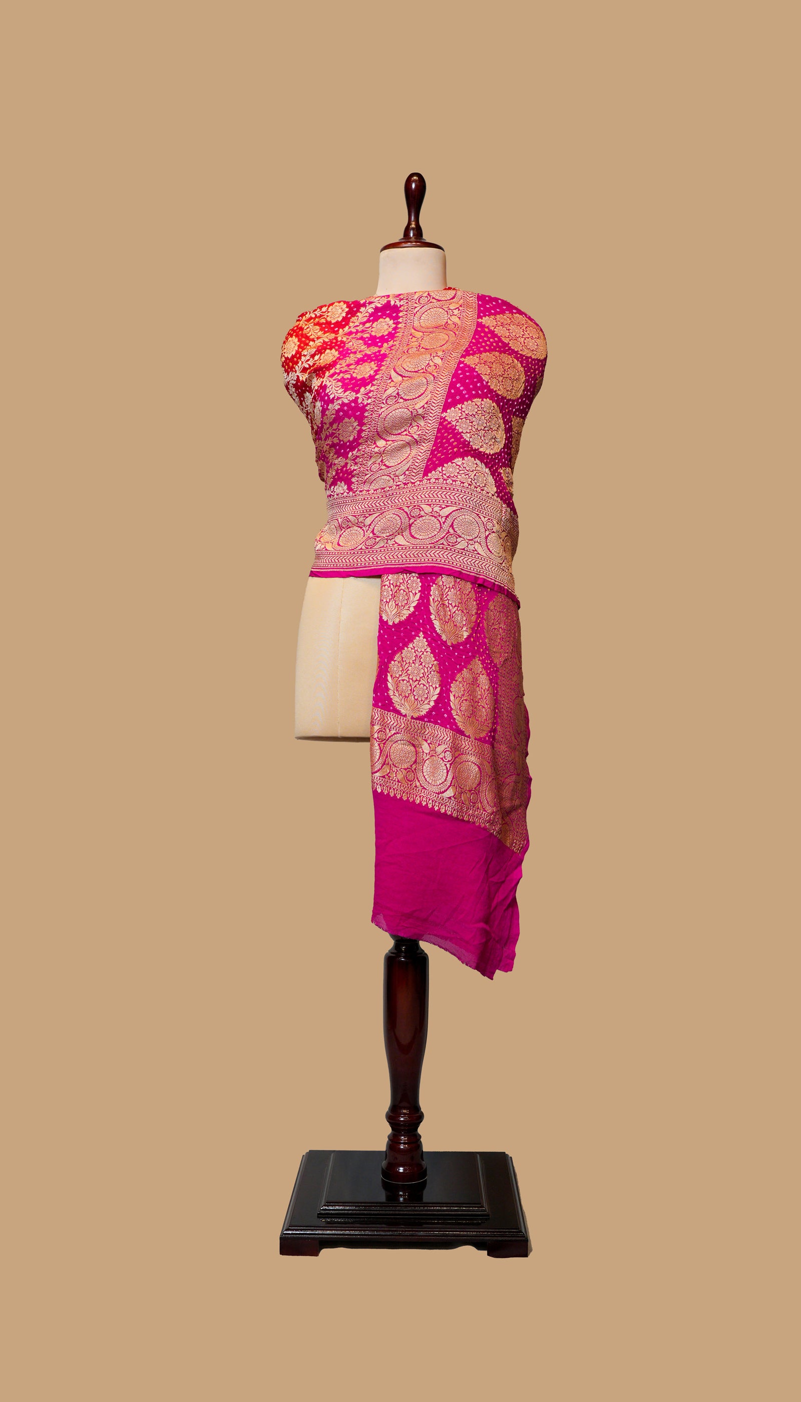 PINK GEORGETTE BANDHANI DUPATTA