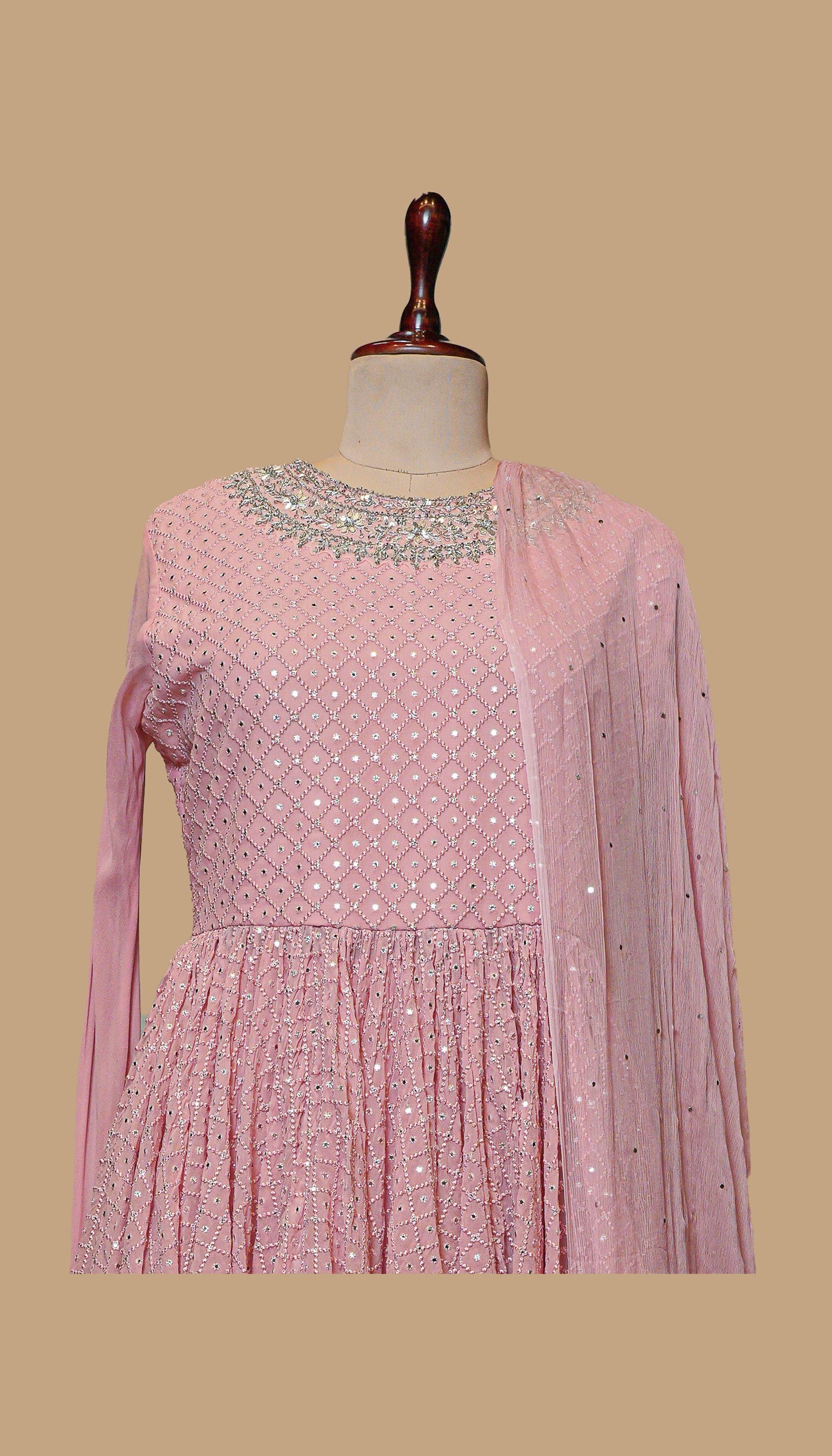 PINK GEORGETTE SHARARA SET