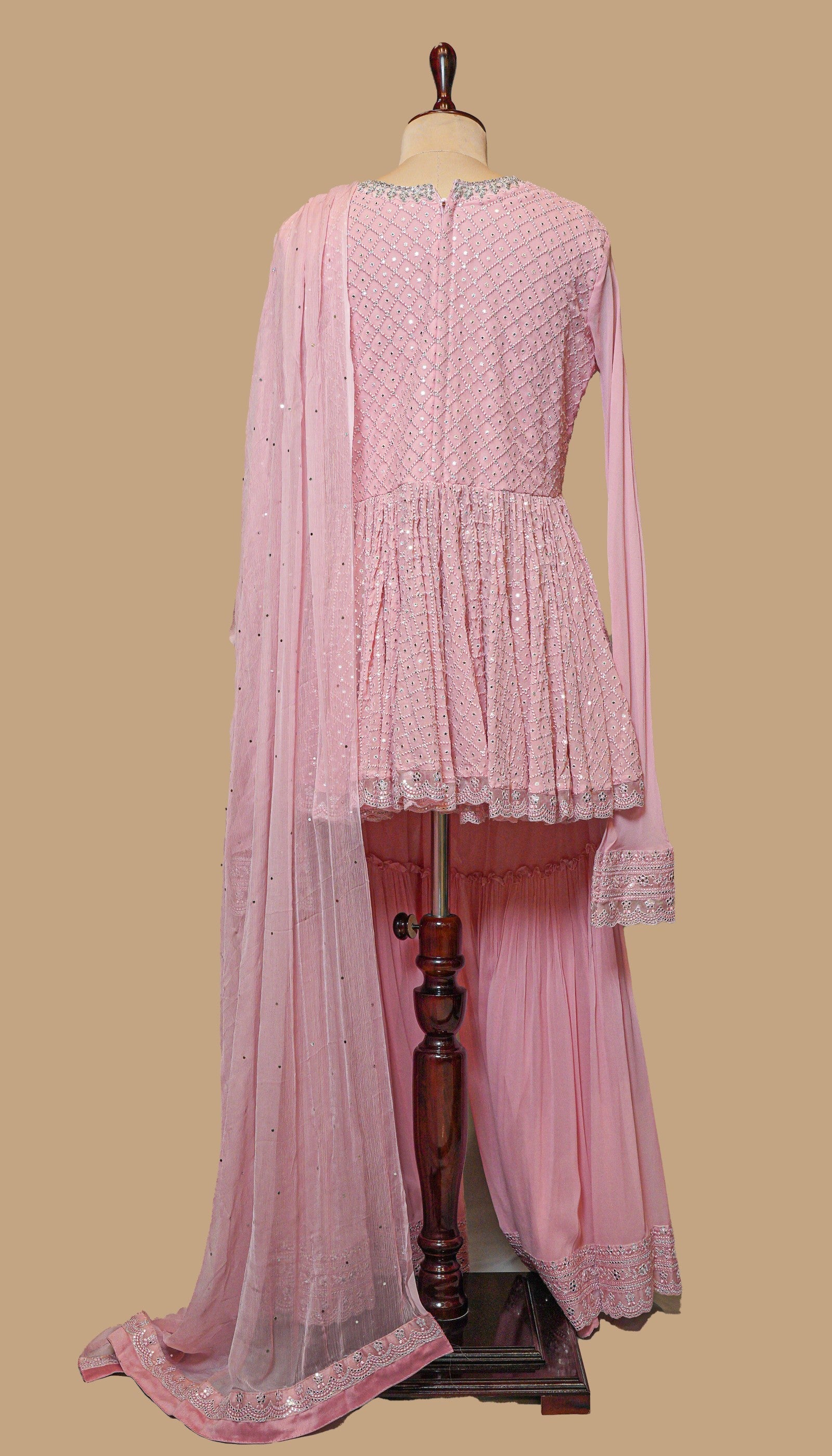 PINK GEORGETTE SHARARA SET