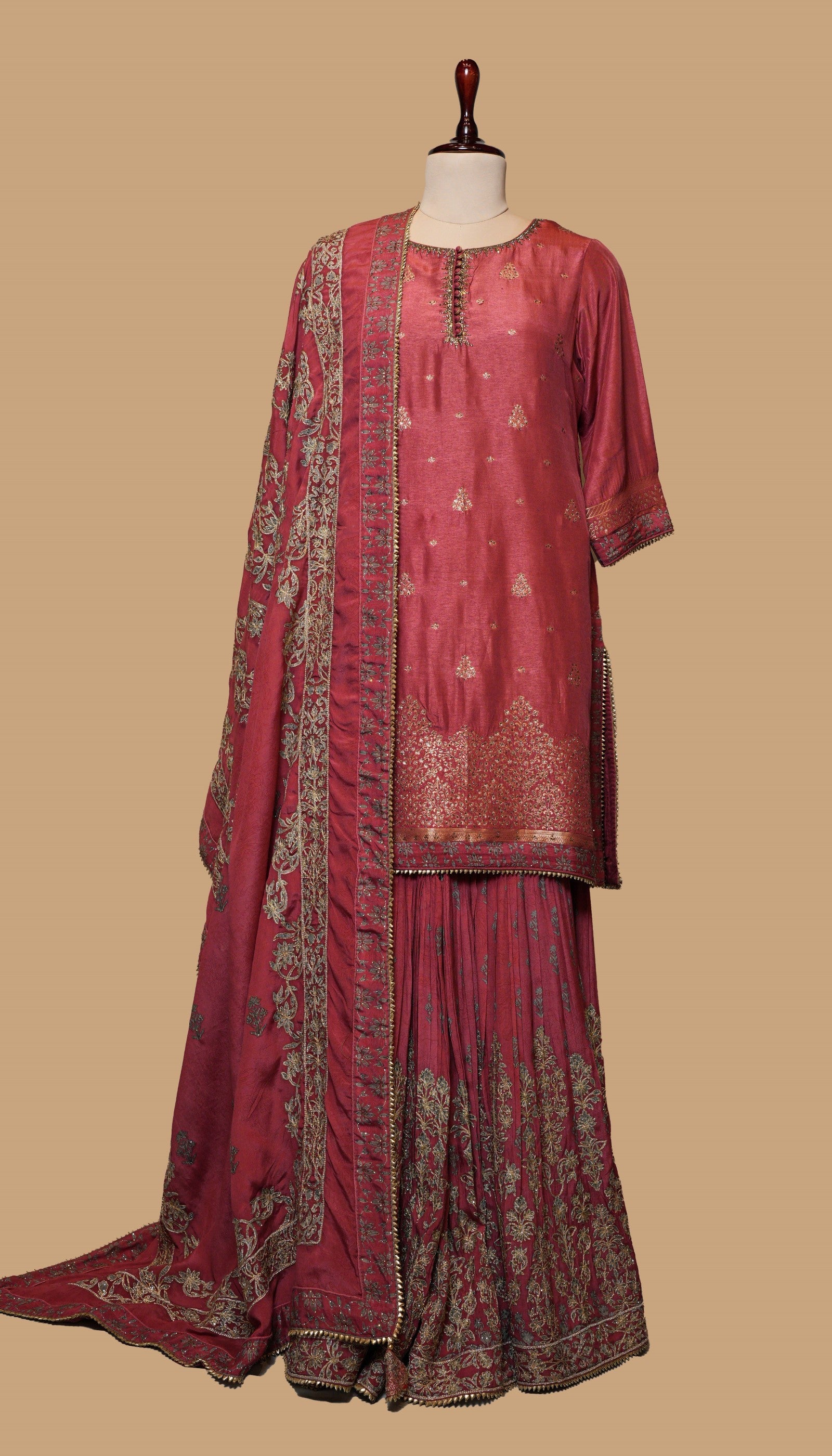 PINK SILK SHARARA SET