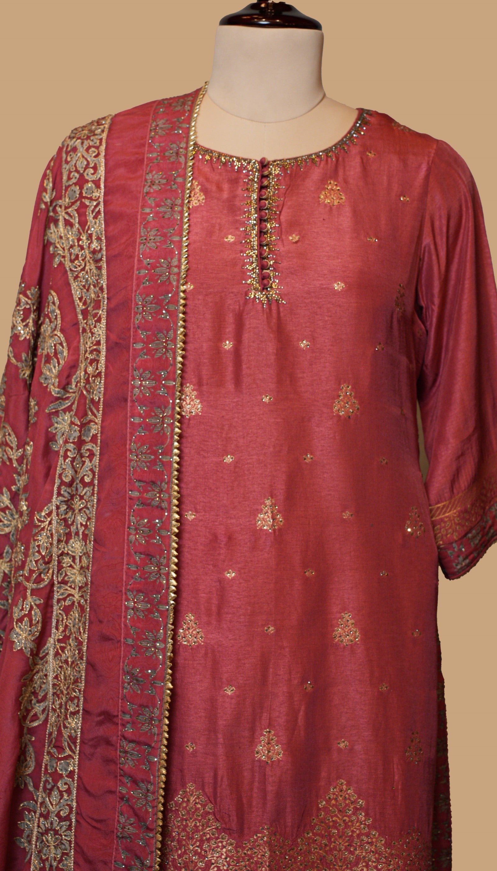 PINK SILK SHARARA SET