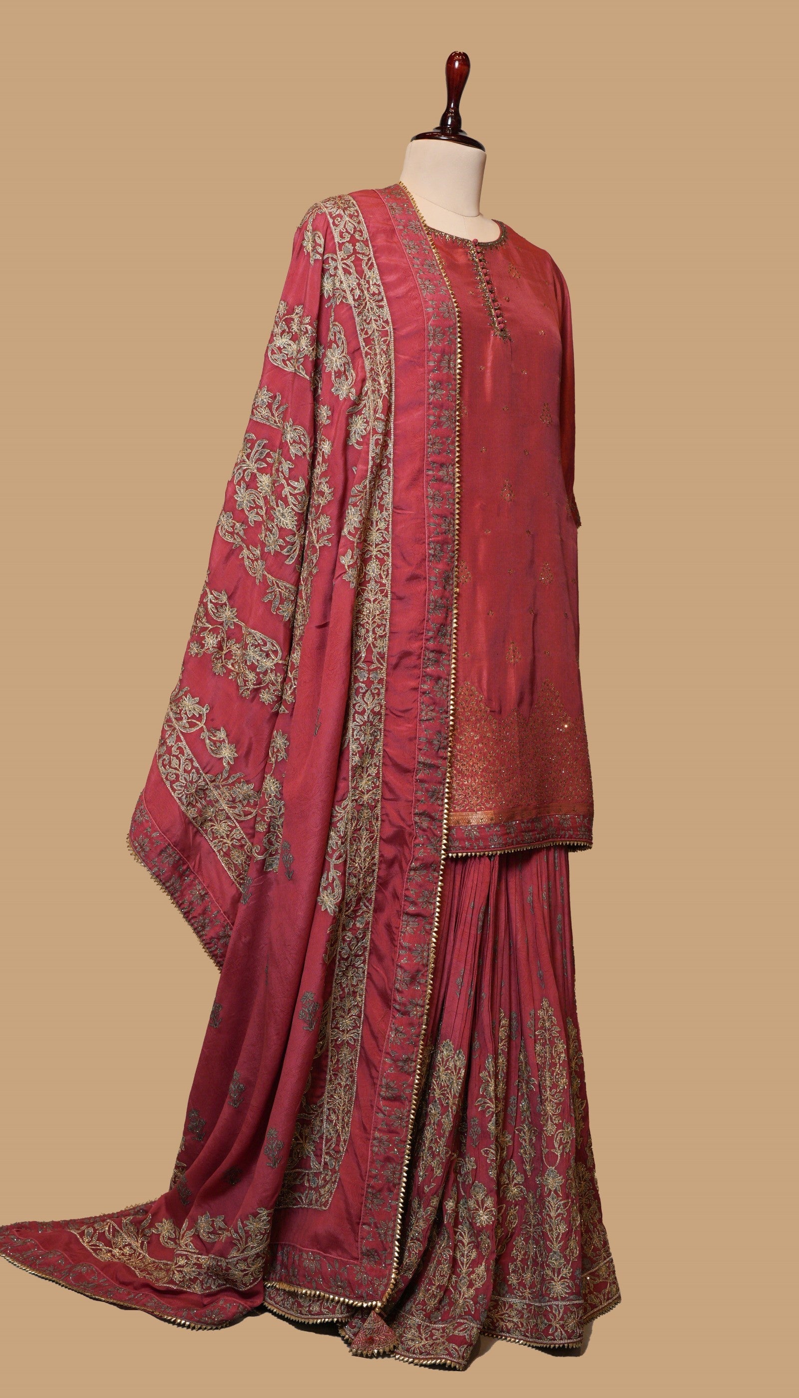 PINK SILK SHARARA SET