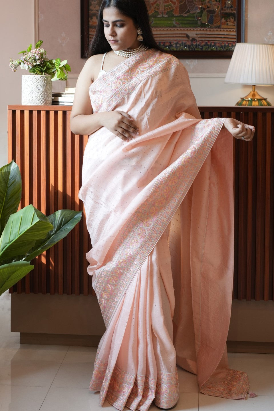 Pink Silk Saree