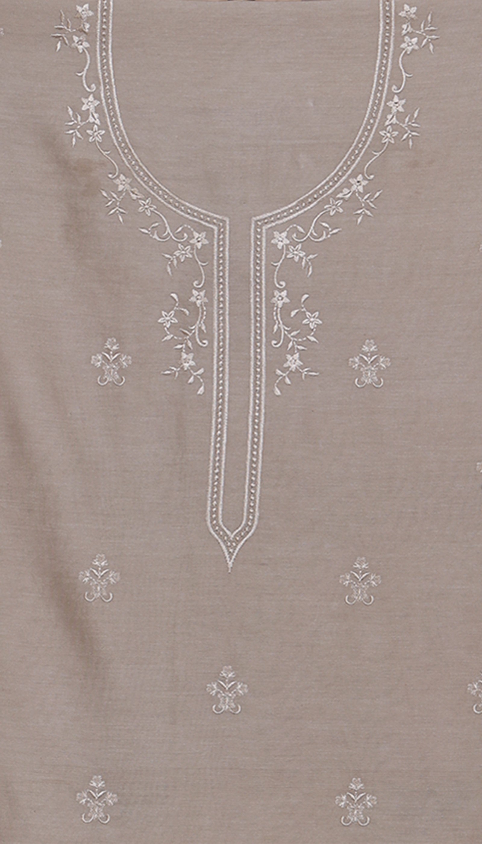 Pure Chanderi Beige Suit Piece